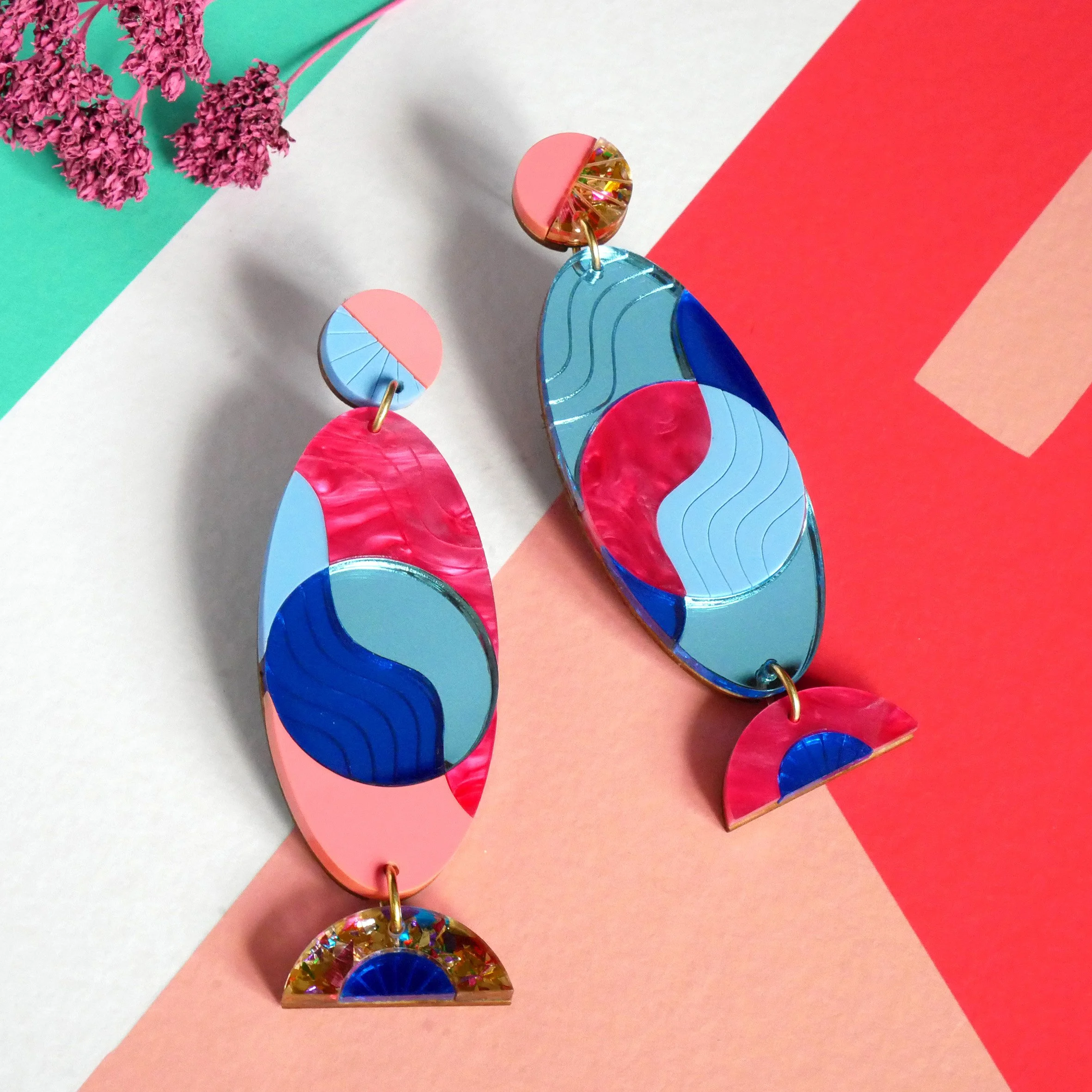 Rosa Pietsch X Molly Mural Collage Earrings | Laser and Molly Mural Etsy Acrylic Lazer Cut Jewellery.jpg