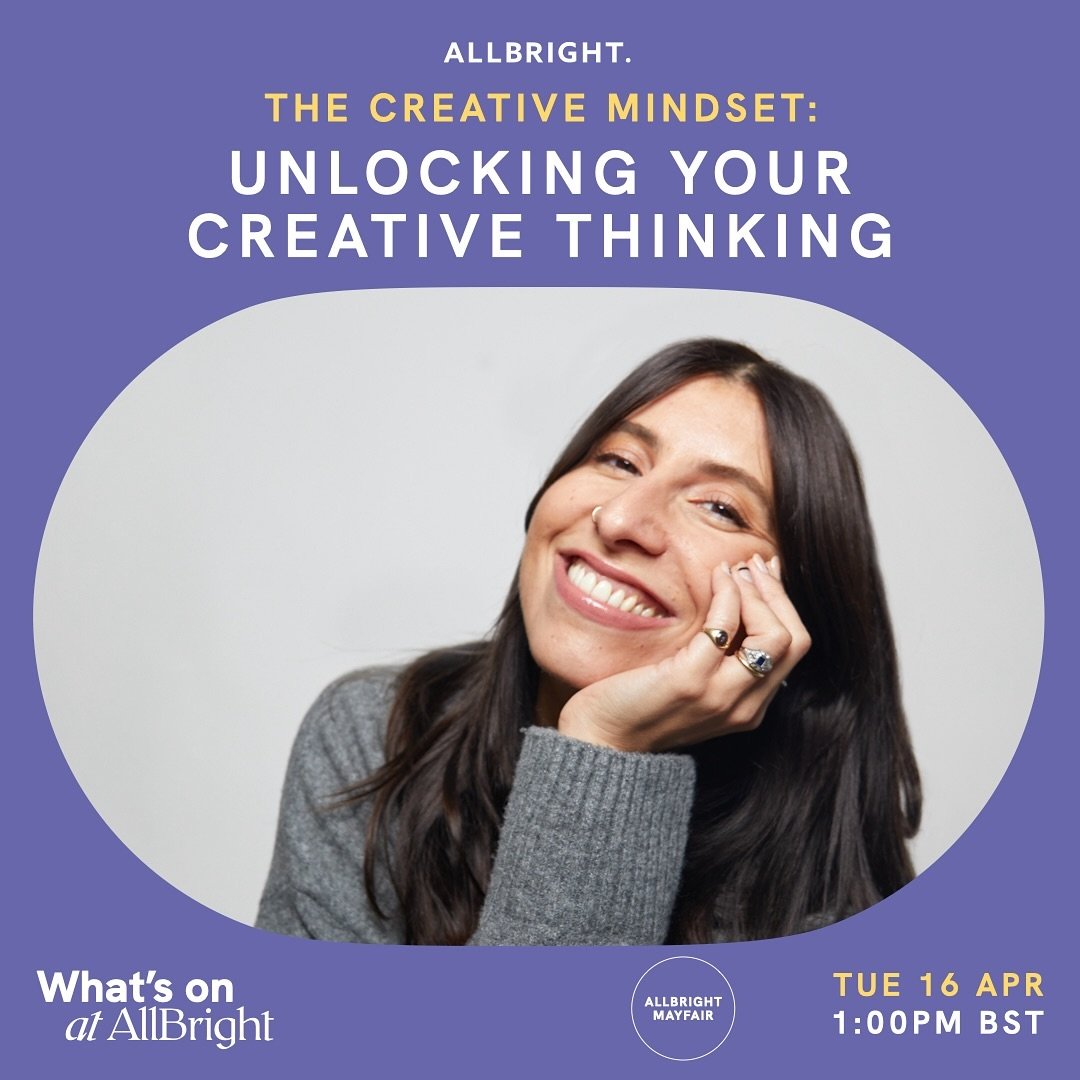 Today is the start of my Creative Mindset workshop series @allbright designed for women and non-binary people who want to tap into this superpower.

Whether you work for yourself, run your own business or are in the corporate ladder, these sessions a