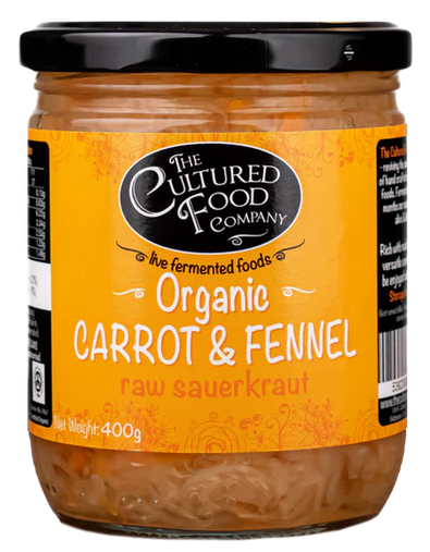 Cultured Food Co.'s Organic Carrot & Fennel RAW Sauerkraut - 1x400g