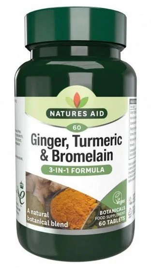 Natures Aid's Ginger, Turmeric & Bromelain - 1x60Tabs