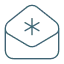 Outline of an envelope with a plus sign in the center