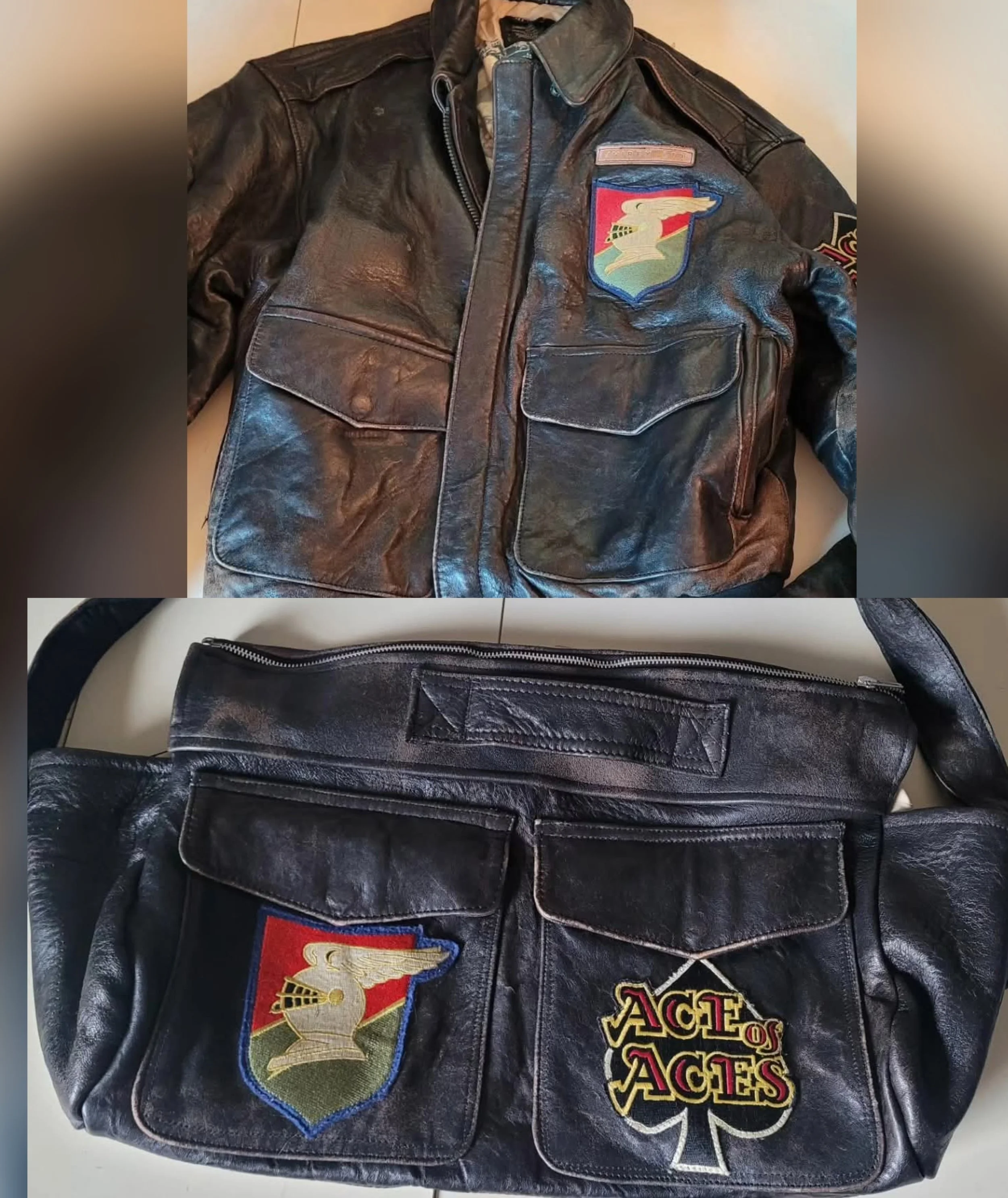 Bomber Jacket Converted to Messenger Bag