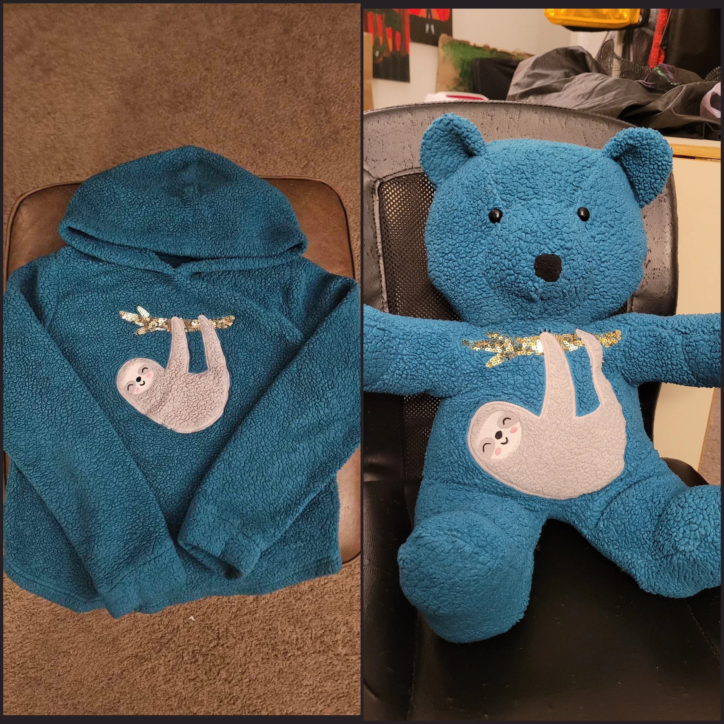 Fleece Pullover Converted to Teddy Bear