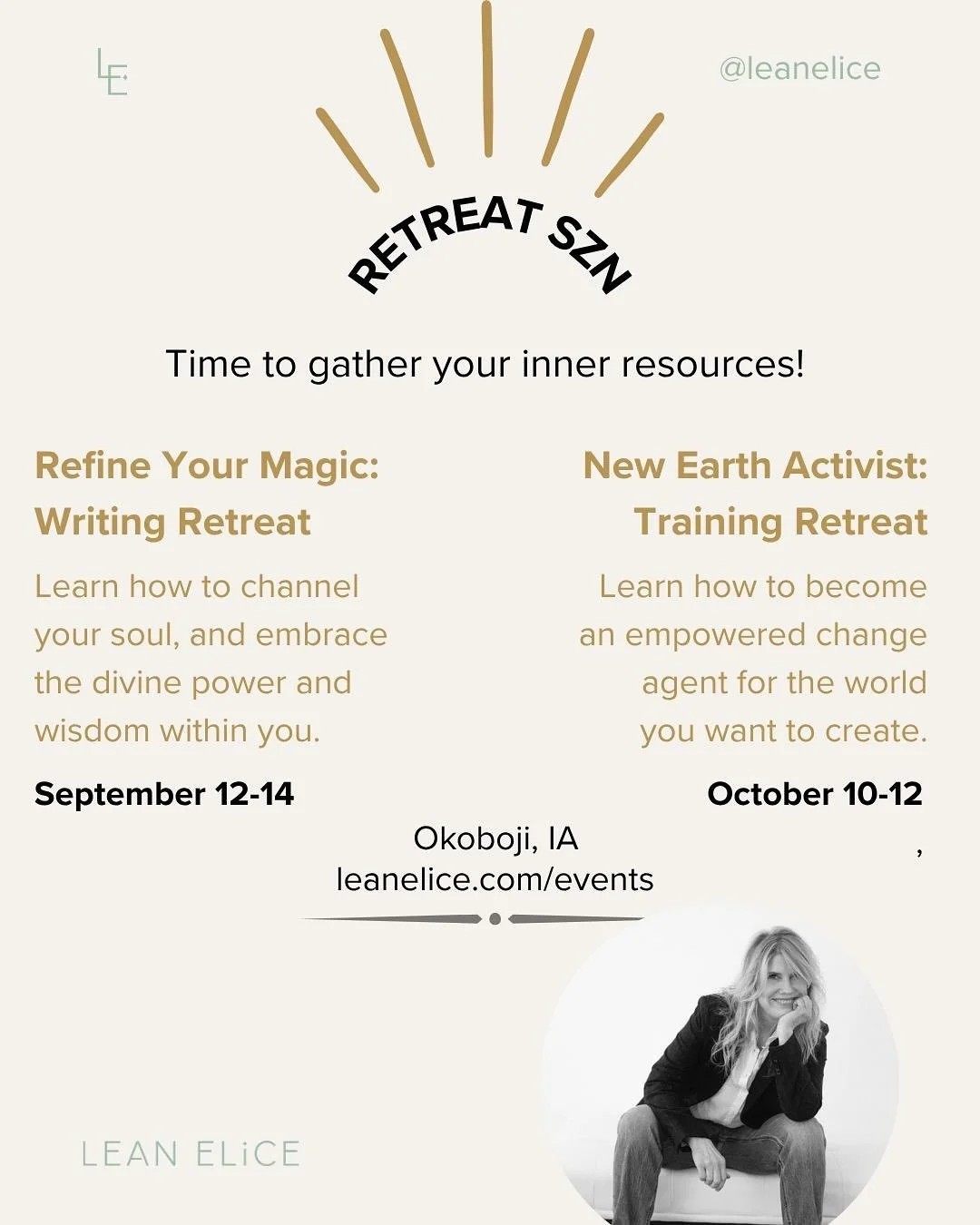 🙌 Magic is coming to the Heartland: Announcing TWO Okoboji Weekend Retreats!! Each creates a container where you can tap into your power for good. AND for the change you&rsquo;d like to see in the world, starting, naturally, within yourself. From th