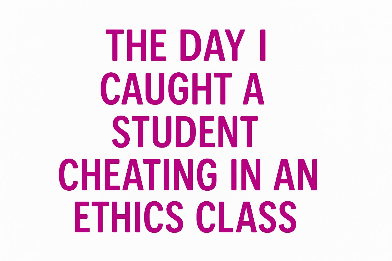 The Day I Caught a Student Cheating in an Ethics Class