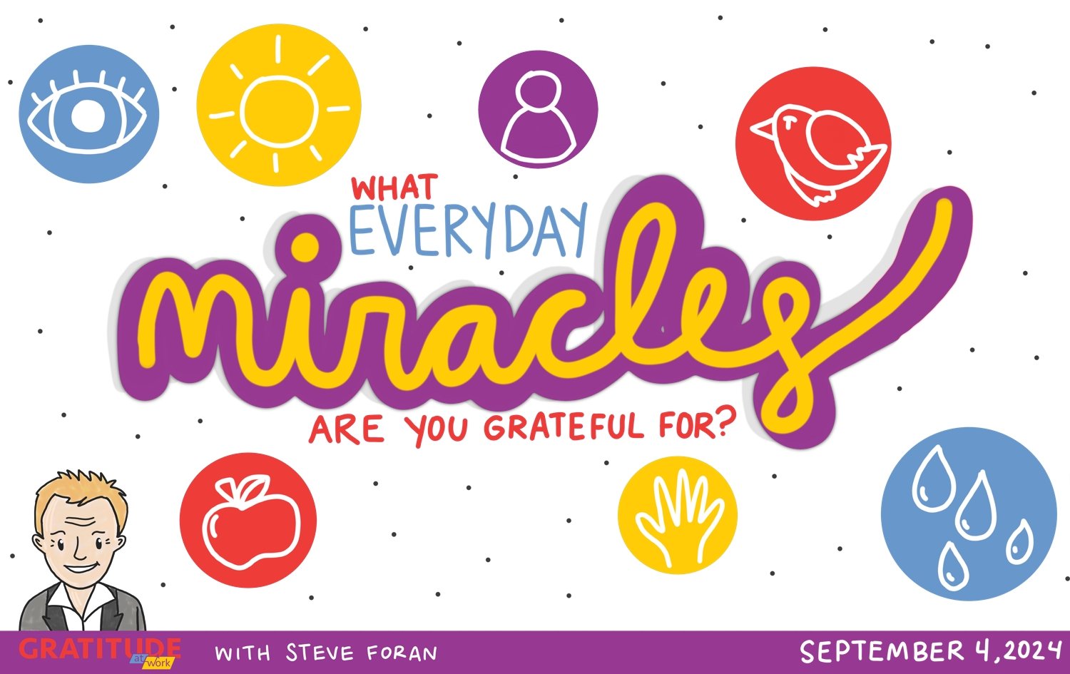 Hand drawn illustration of everyday miracles you are grateful for