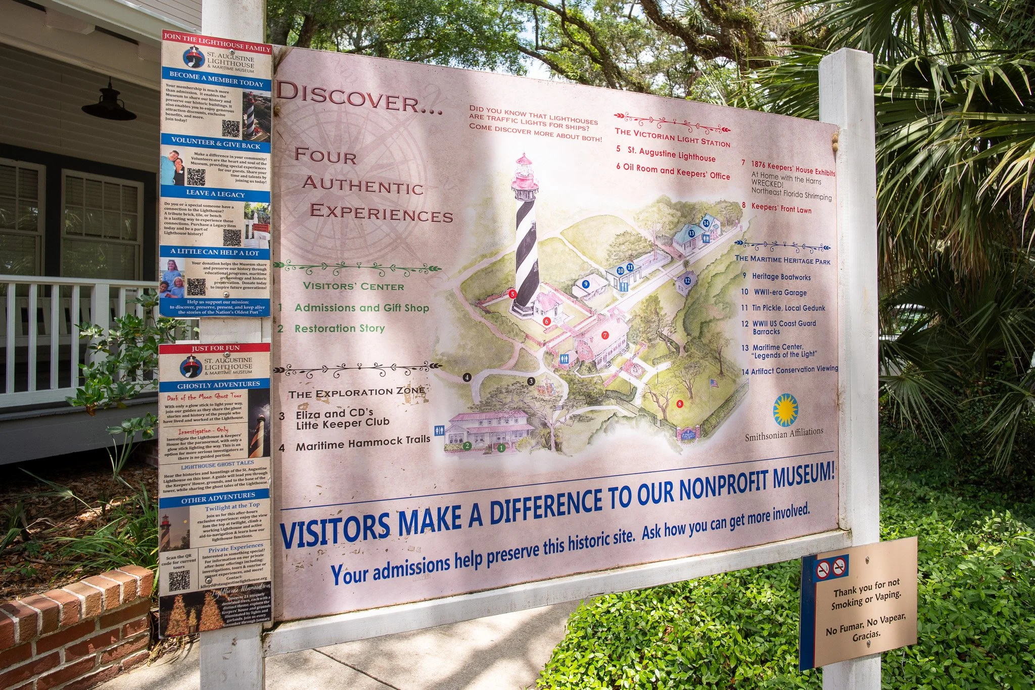 Saint Augustine Lighthouse Map and Sign