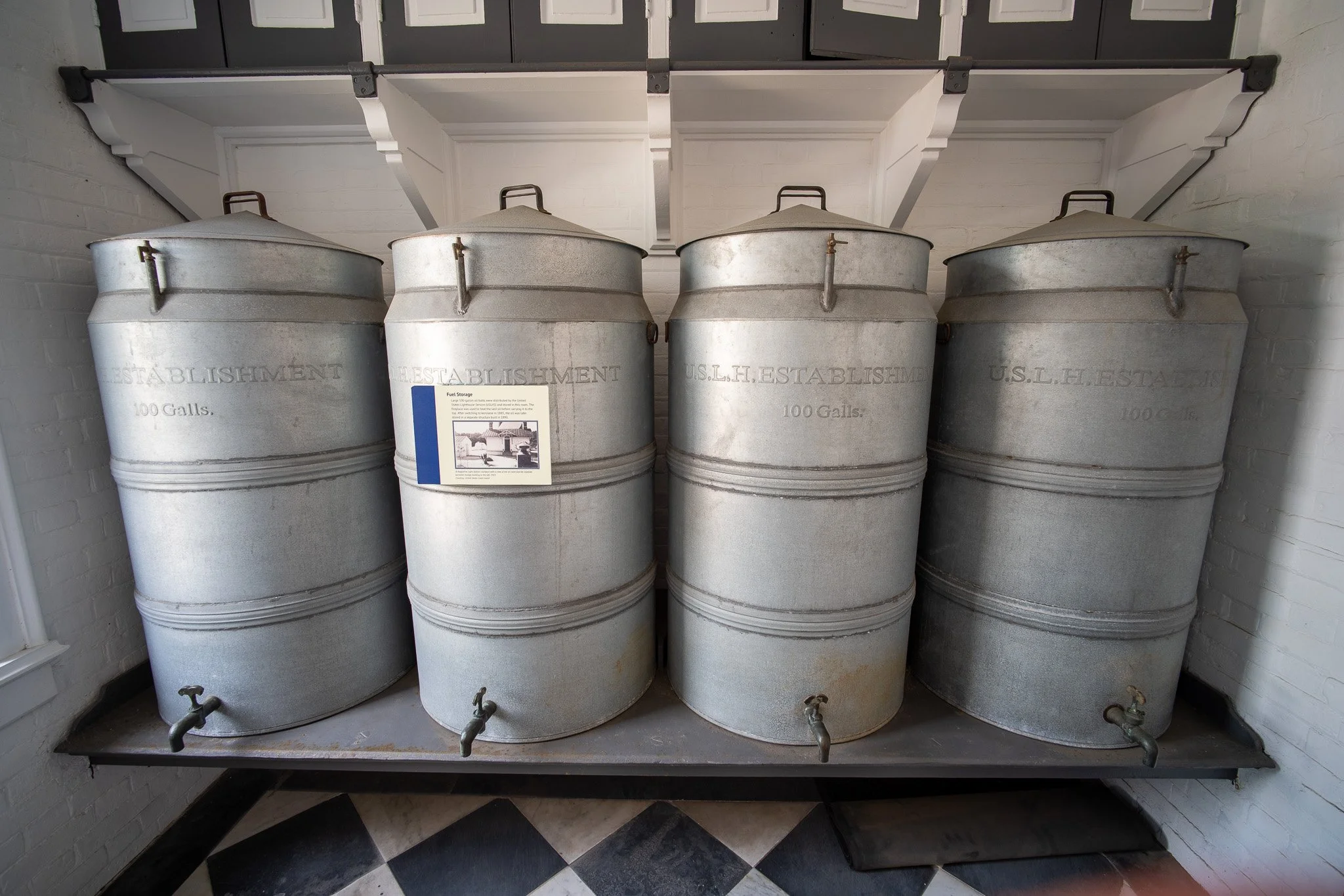Saint Augustine Lighthouse 100 Gallon Oil Containers