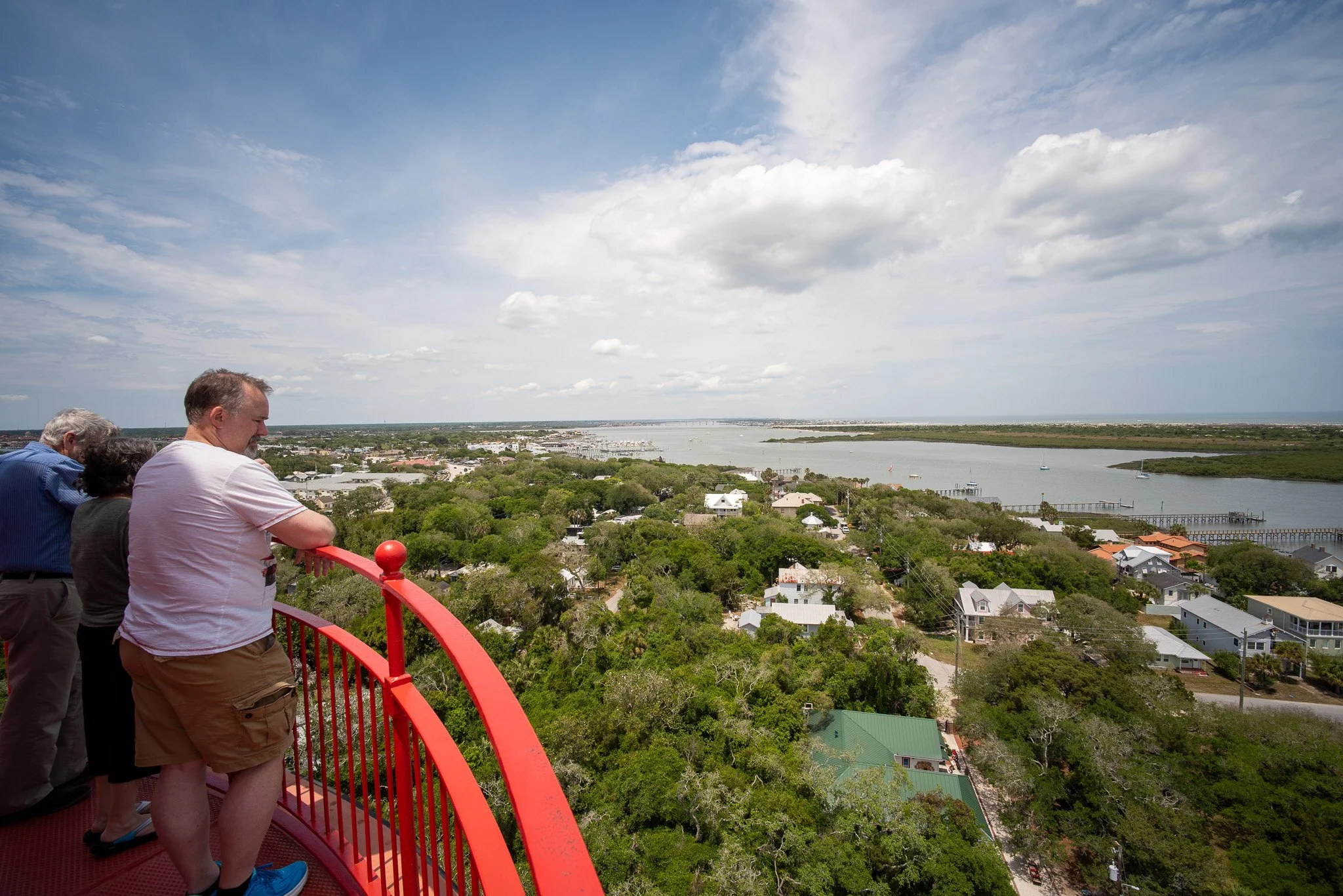 Saint Augustine Lighthouse - People looking over the Top of the Lighthouse