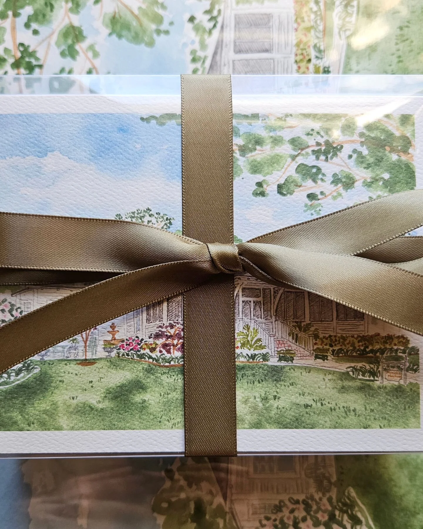 Packaged and ready for hand delivery!  Custom orders are my favorite ❤️
.
.
#fairhopeedition #Fairhope #Fairhopeal #fairhopealabama #homesweethome #homeportrait #watercolor #watercolorportrait #notecards #cards #socialstationery #correspondance #cust