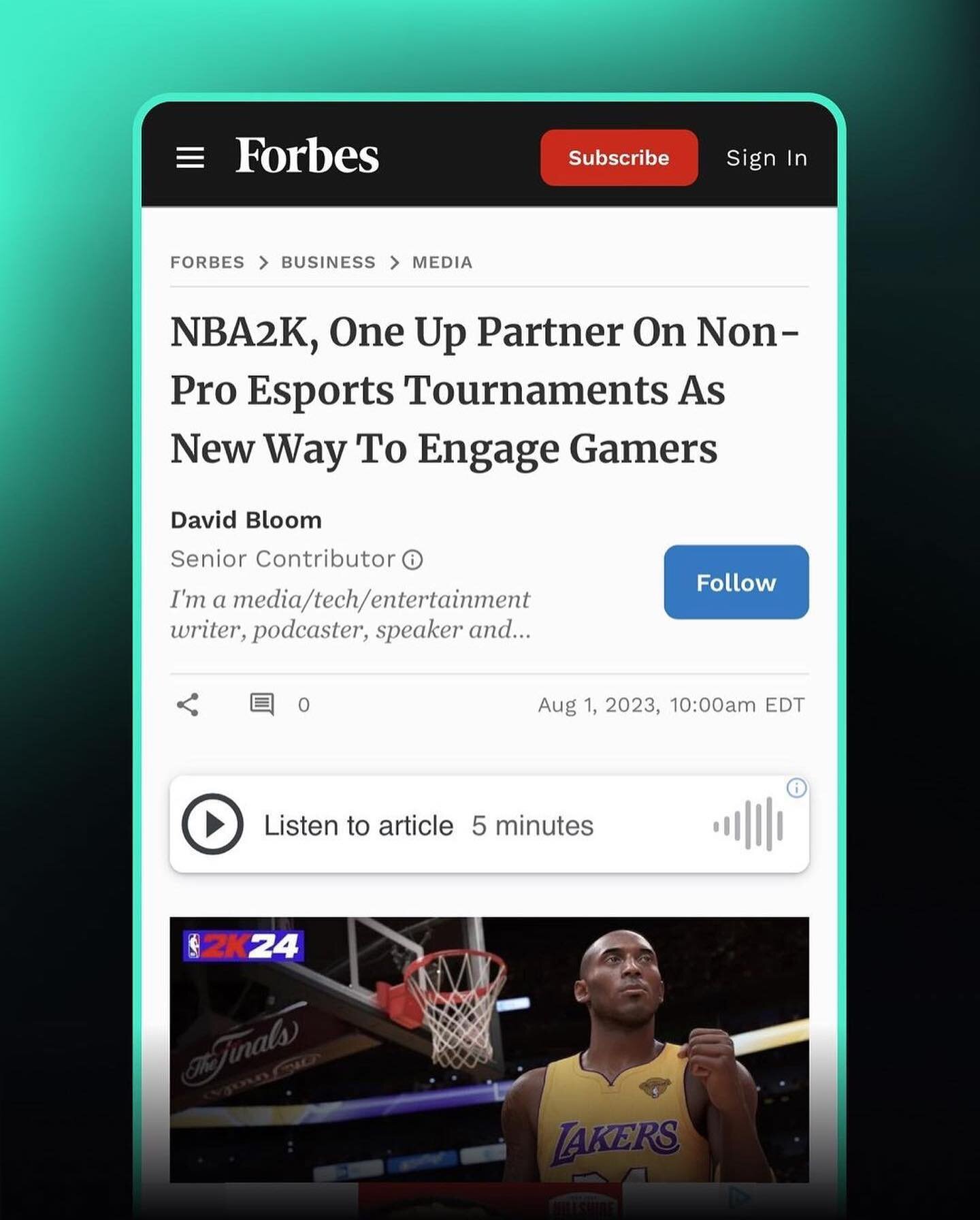 Today was a major announcement for @playoneup, who we&rsquo;ve had the privilege to be working with over the last year. CEO Brandon Pitts and his team secured an eSports partnership with @nba2k and have lots of exciting initiatives brewing. We are pr