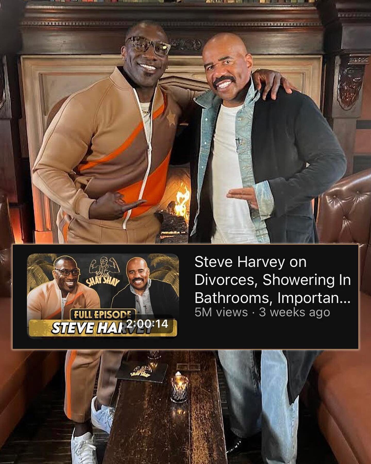 Steve Harvey's episode of Club Shay Shay with Shannon Sharpe is now the most viewed episode in the show's history.

In just three weeks, Harvey's episode has surpassed 5 million views on YouTube and generated an additional 4 million views on YouTube 