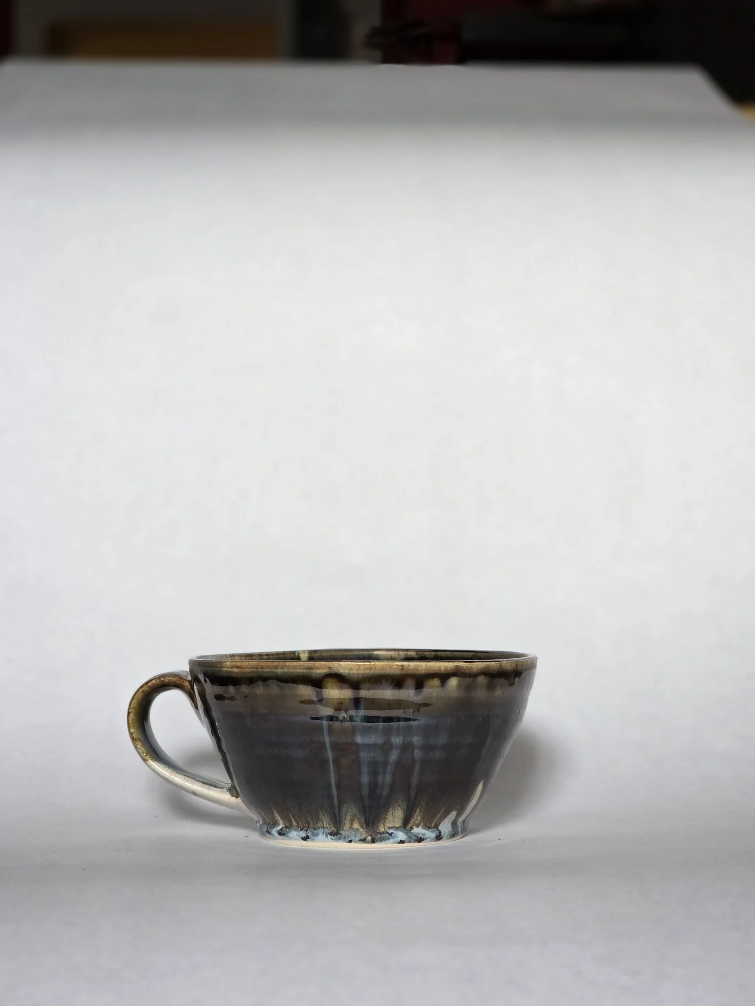 Large Latte Cup/Soup Mug (Metallic Brown Drips 2)