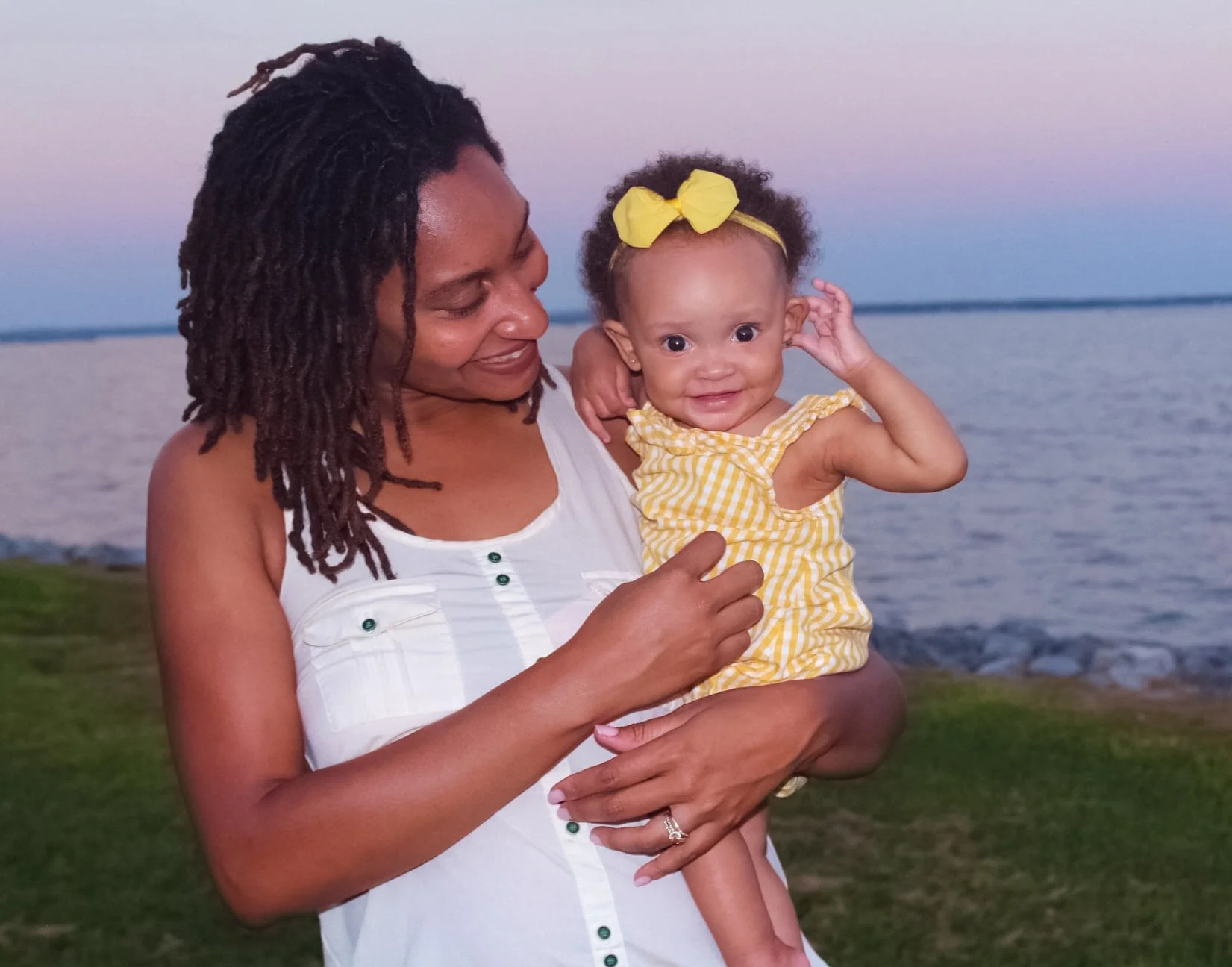 Mother and daughter candid