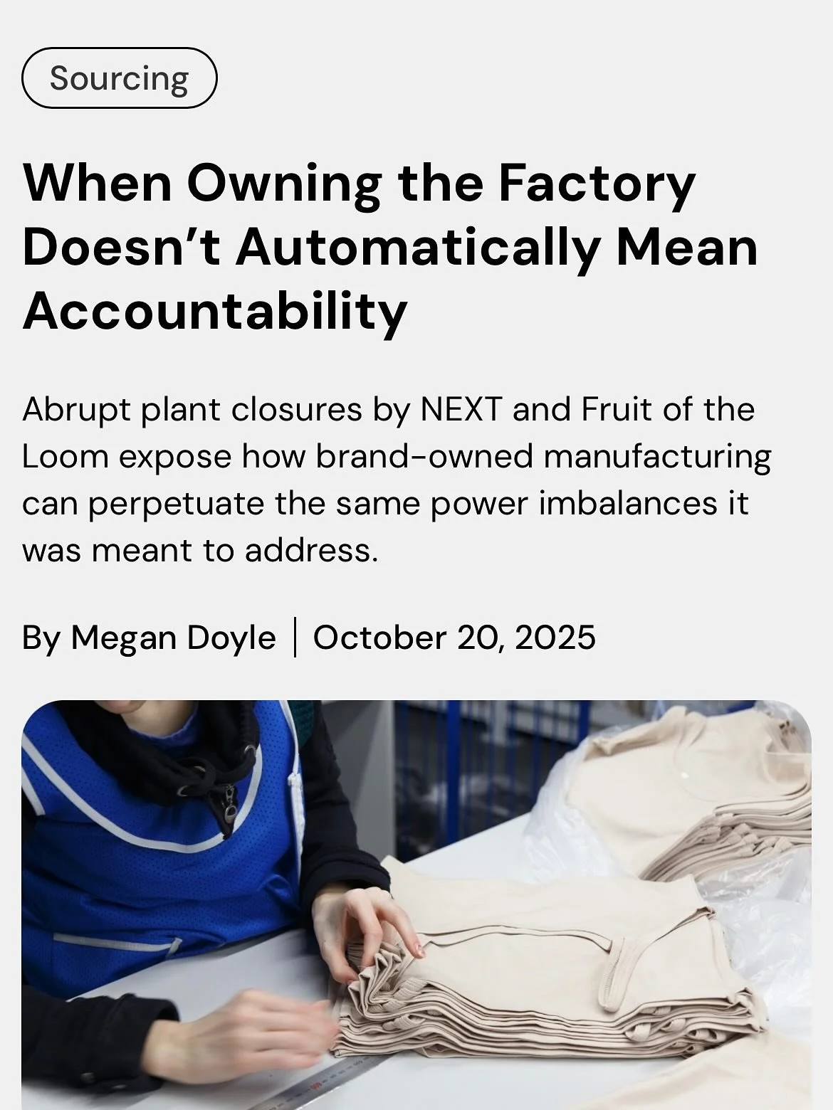 What happens when a major British brand abruptly closes its own factory and fires all 1,400 unionised workers over WhatsApp? Not much, apparently. My latest piece, and my first for Hertzman Global Intelligence, looks at the dilemma of brands owning t