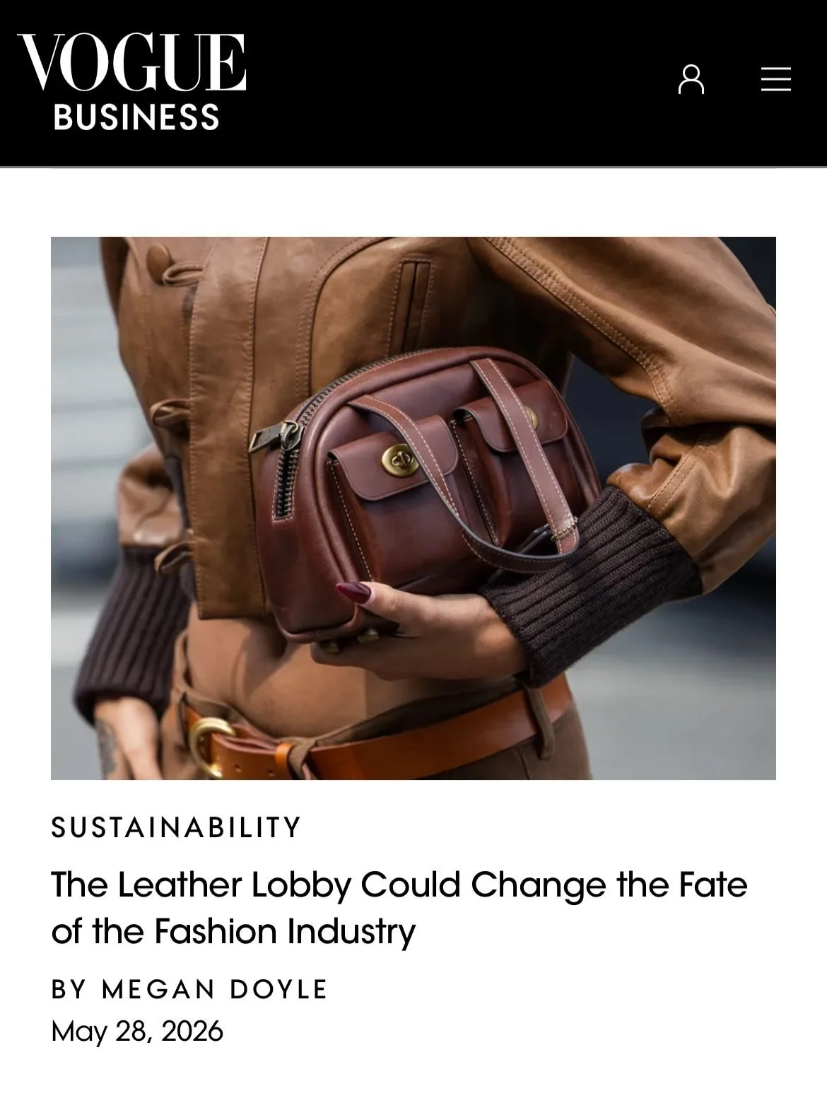 My latest for @voguebusiness is an urgent call to action for the fashion industry🚨

Powerful leather lobbies are fighting hard to remove the material from the EU&rsquo;s deforestation regulation. If their campaign is successful, it means &euro;250 m