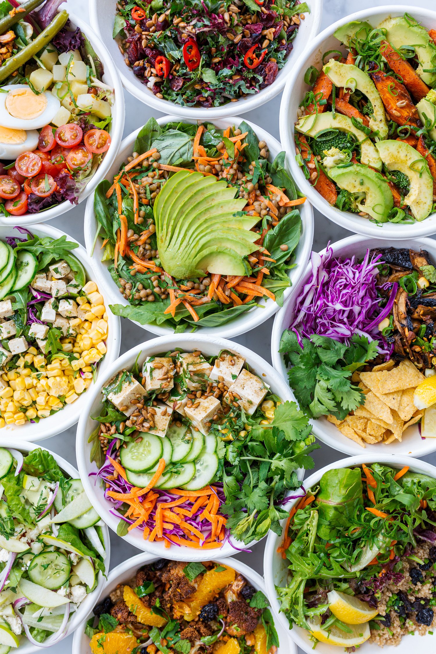 An image of a large selection of food.