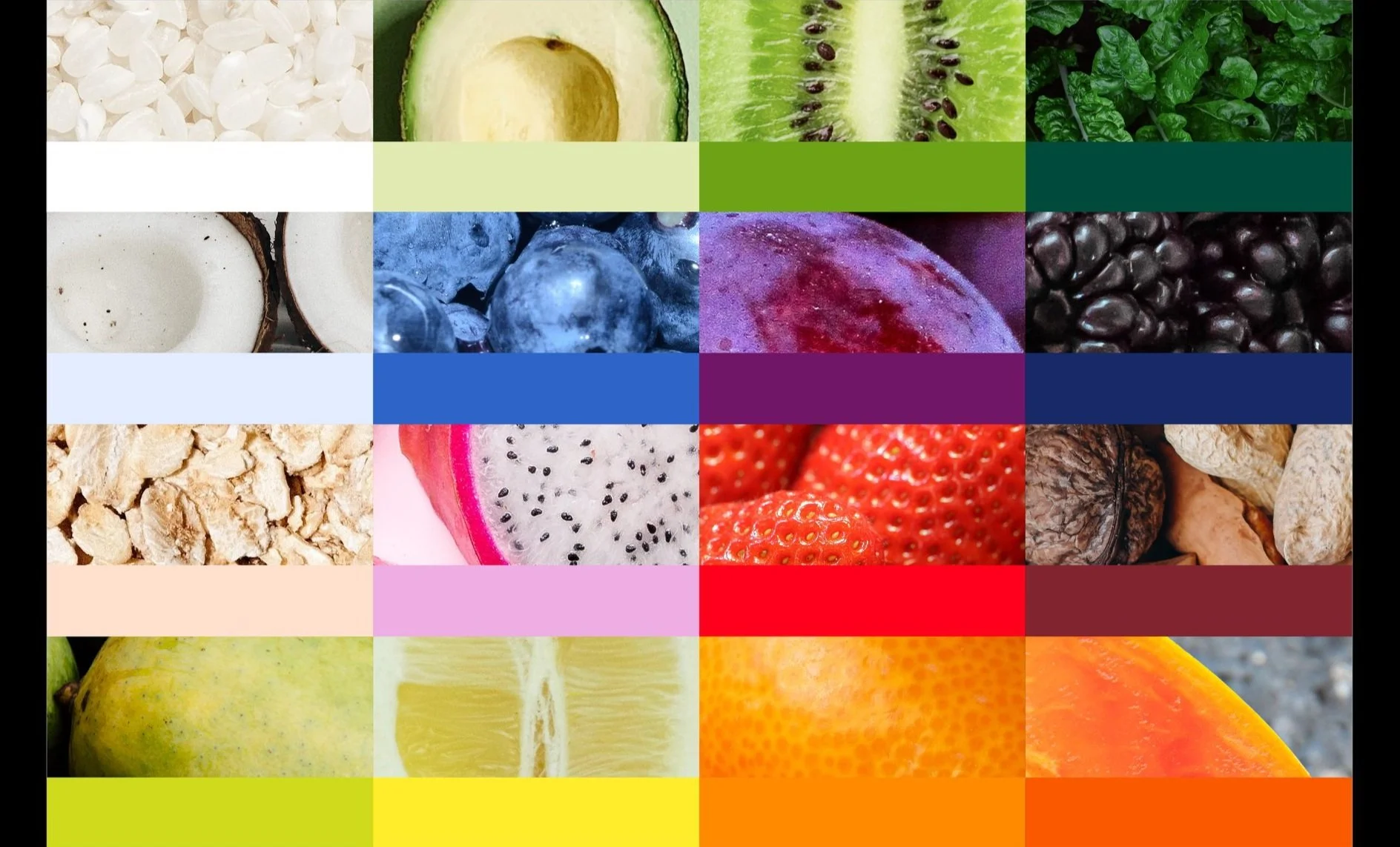 Our color palette is derived directly from product ingredients; borrowing from the natural world, to create a system that feels fresh and appetizing. We’ve dialed up the punch and saturation of our colors in order to further differentiate Ades.