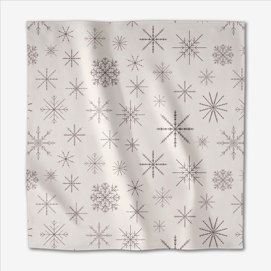Minimalist snowflake illustration Geometry House dinner napkin