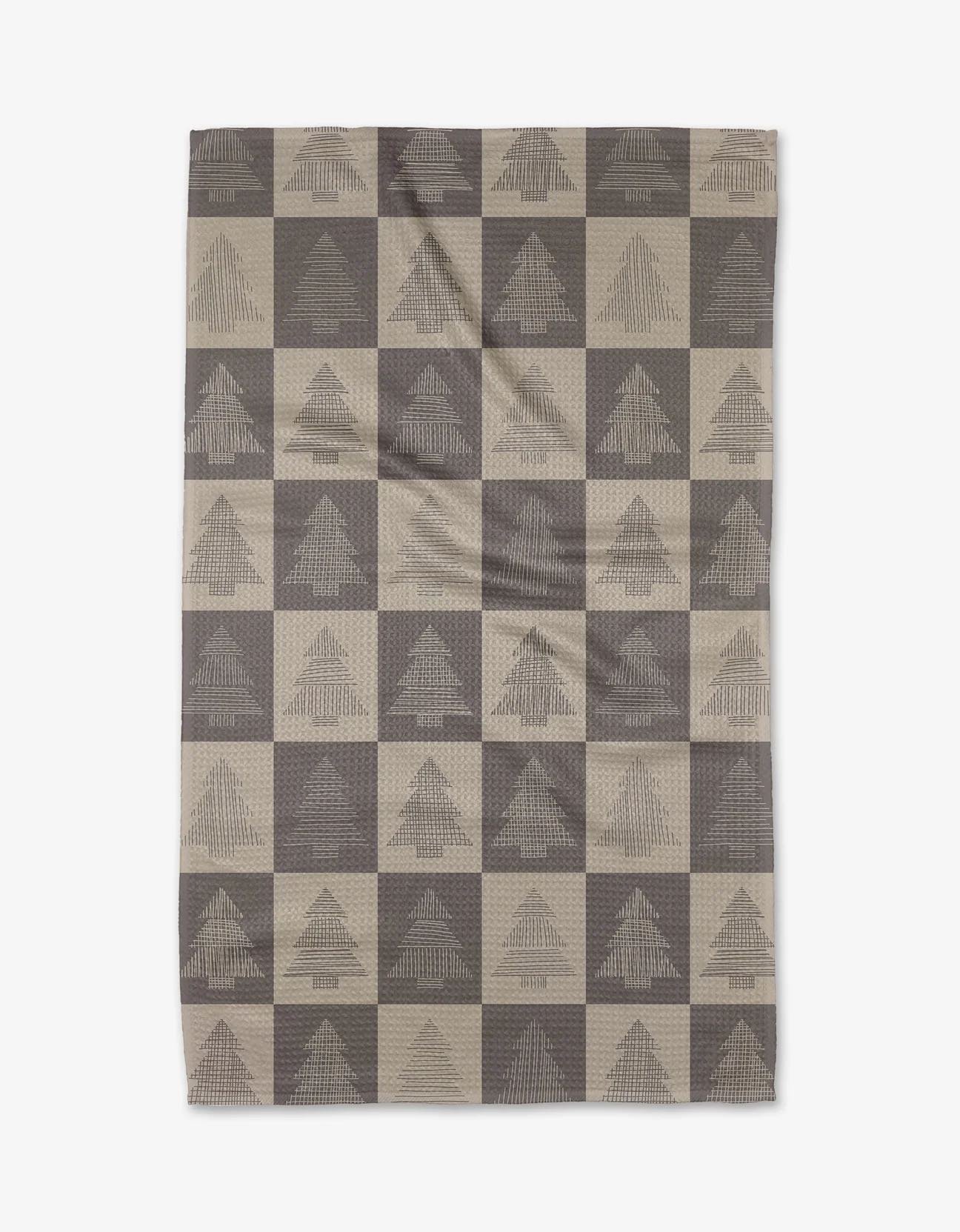 Geometry House checkerboard trees tea towel