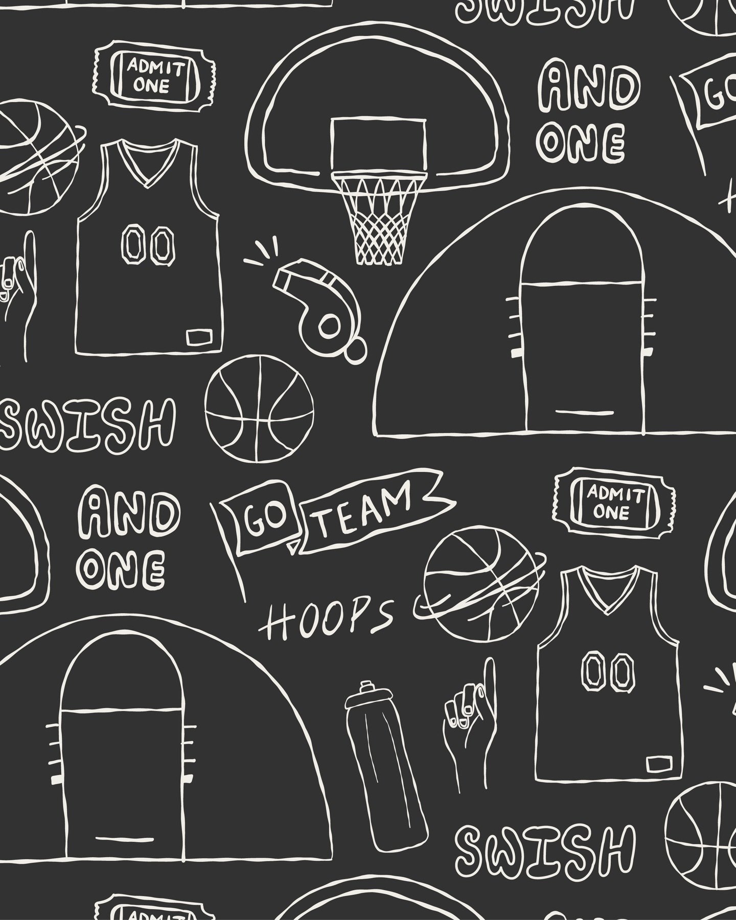 One of my favorite patterns turned wallpaper designs

The basketball obsessed kid&rsquo;s dream room 

Available on Spoonflower: Design ID 17836575

#pattern #surfacepattern #wallpaper #kidsroomdesign #sportykids