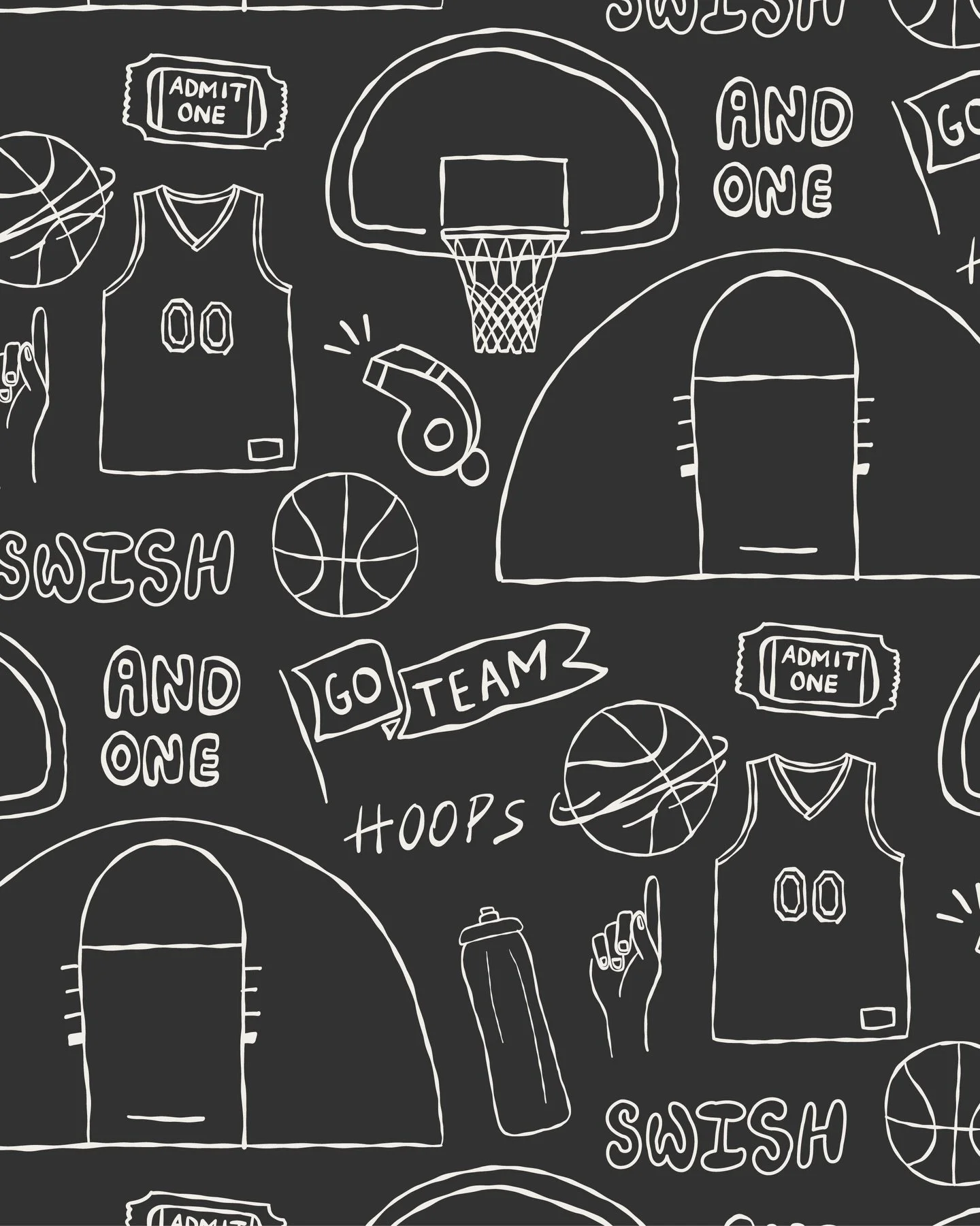 One of my favorite patterns turned wallpaper designs

The basketball obsessed kid&rsquo;s dream room 

Available on Spoonflower: Design ID 17836575

#pattern #surfacepattern #wallpaper #kidsroomdesign #sportykids