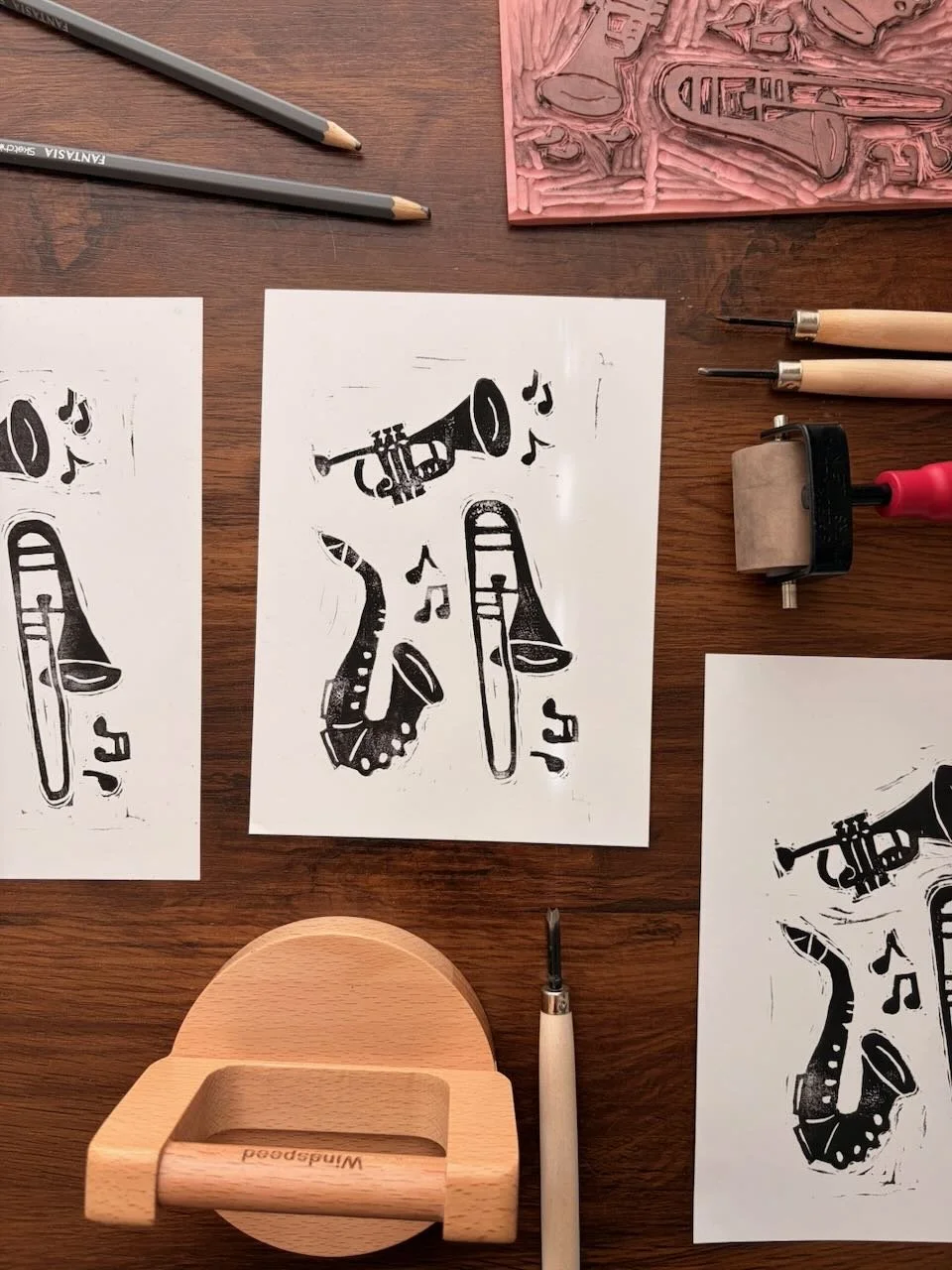 Jazz Trio | Block Print