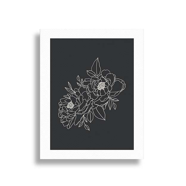 Peonies on Charcoal | Art Print