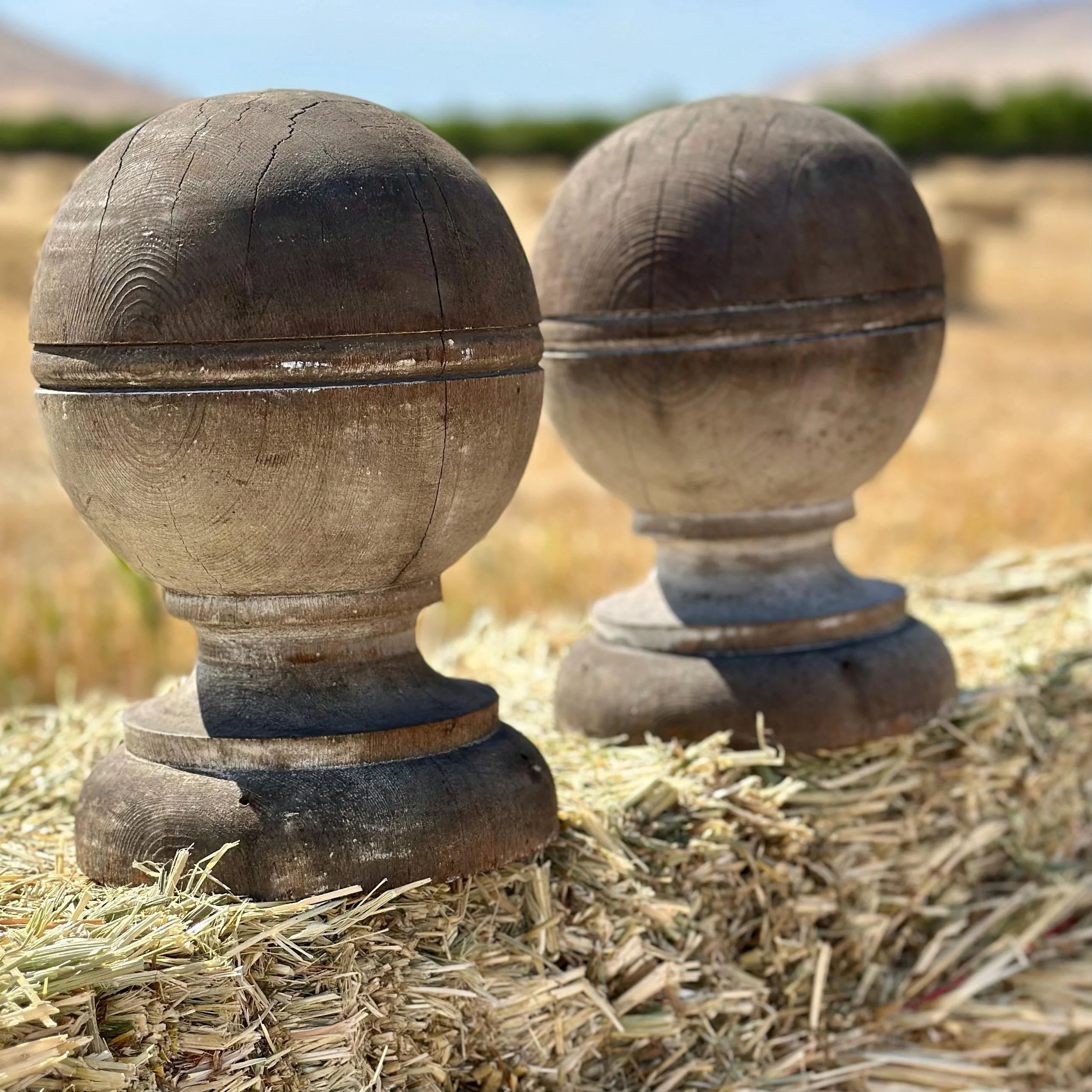 Vintage finials #antiques #foundobjects #vintage #california #centralvalley #decor #collecting
#travel #interiordesignideas #home  #wood #ranches #haybales