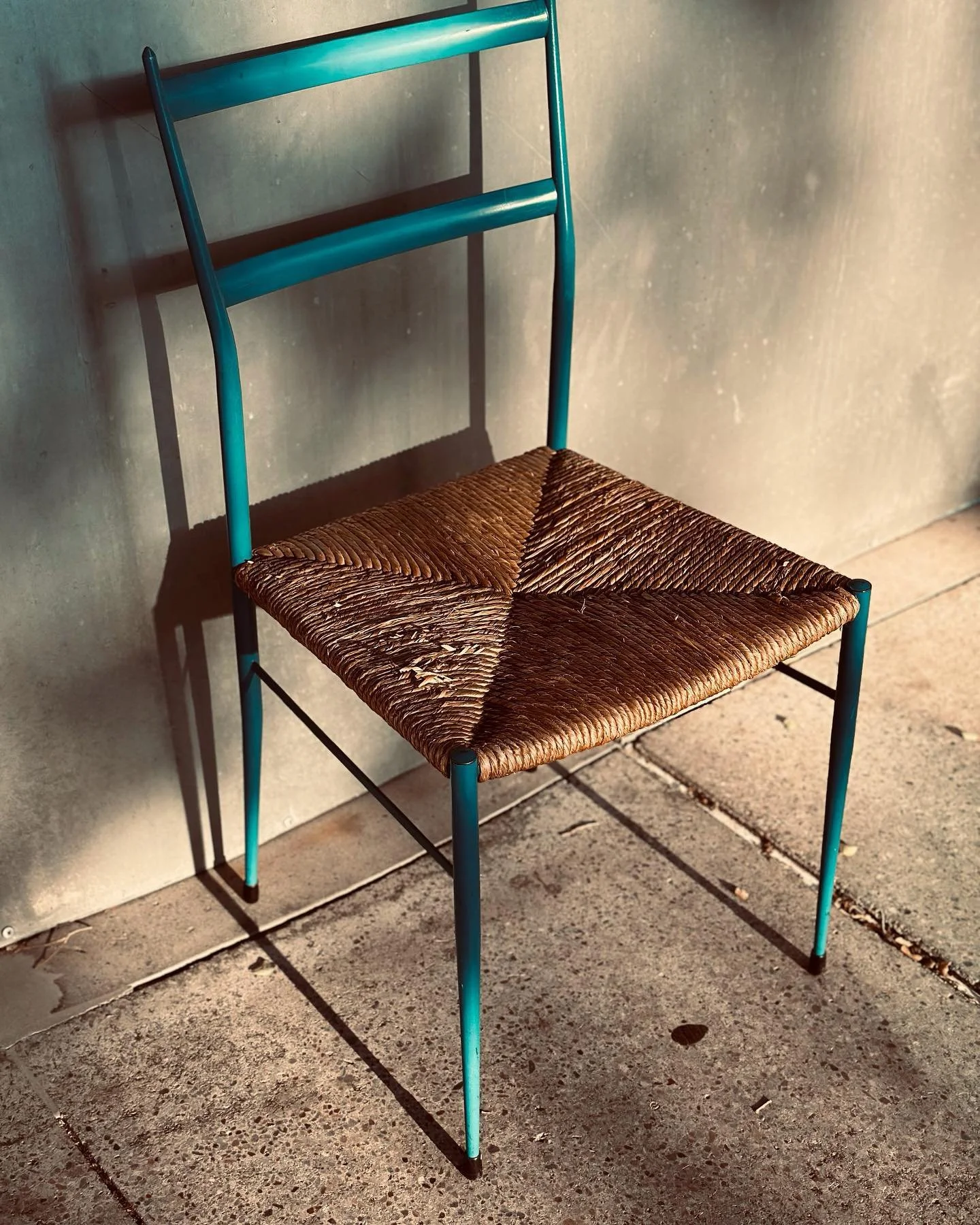 PAIR Leggera  enamel chairs&hellip; #gioponti #enamel #industrialdesign  #furniture #rush #blue #vintage #italian DM me for details