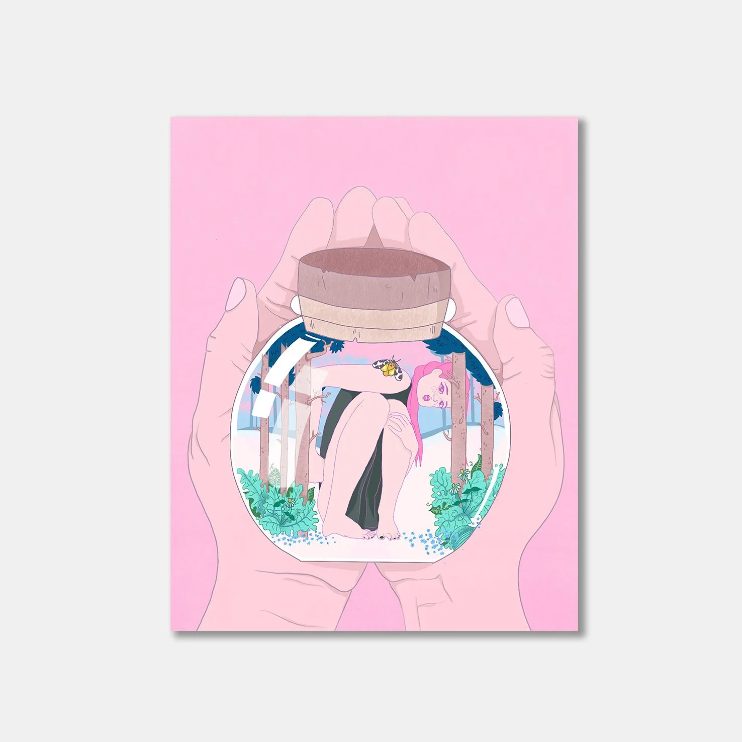 Message in a Bottle – surreal illustration art print by NKASSIA, giclée on 300gsm fine art paper
