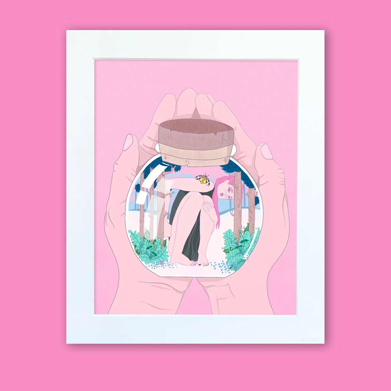 Message in a Bottle – surreal illustration art print by NKASSIA, giclée on 300gsm fine art paper
