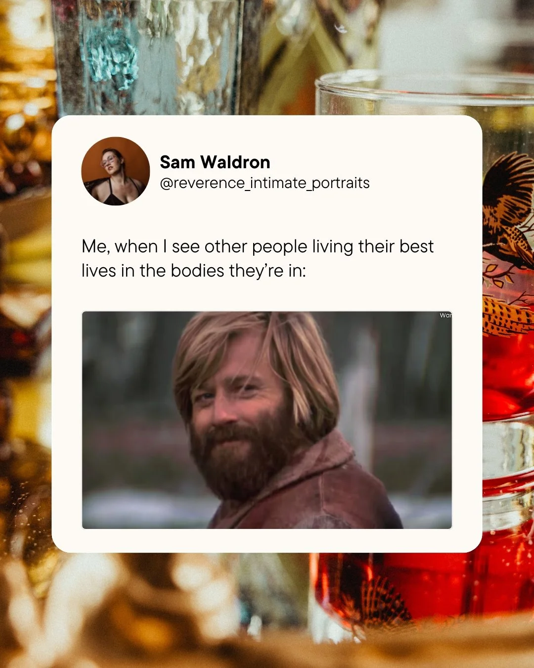 I am so happy for all the babes out there living their best lives in the bodies they're in right now 🥰
.
.
.
.
.
.
[Image Description: A social media style post that says "Me, when I see other people living their best lives in the bodies they'r