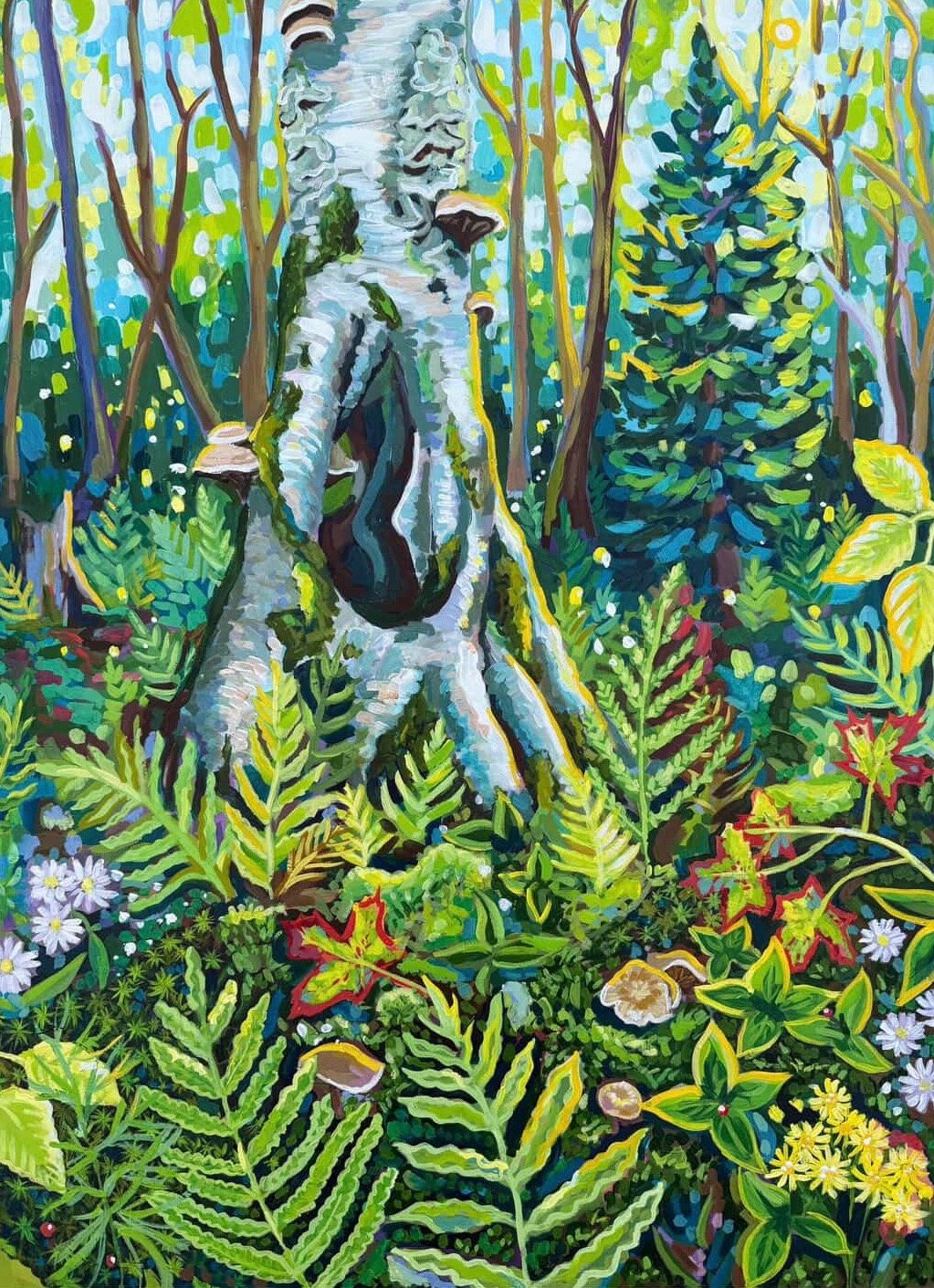 Enchanted (East Bay Hills in September), 2026. Acrylic on wood panel, 22x30".