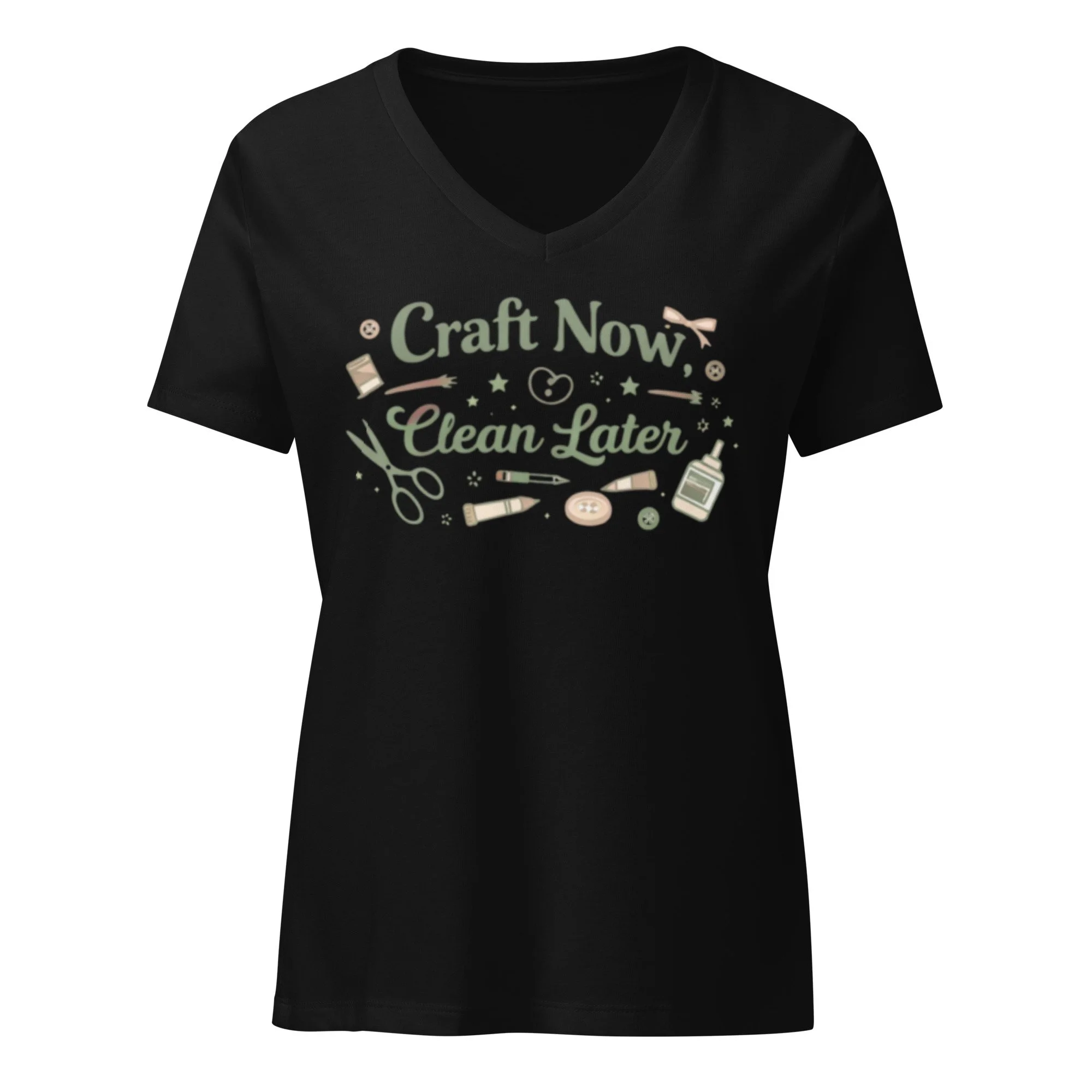 Craft Now, Clean Later - V-Neck Tee