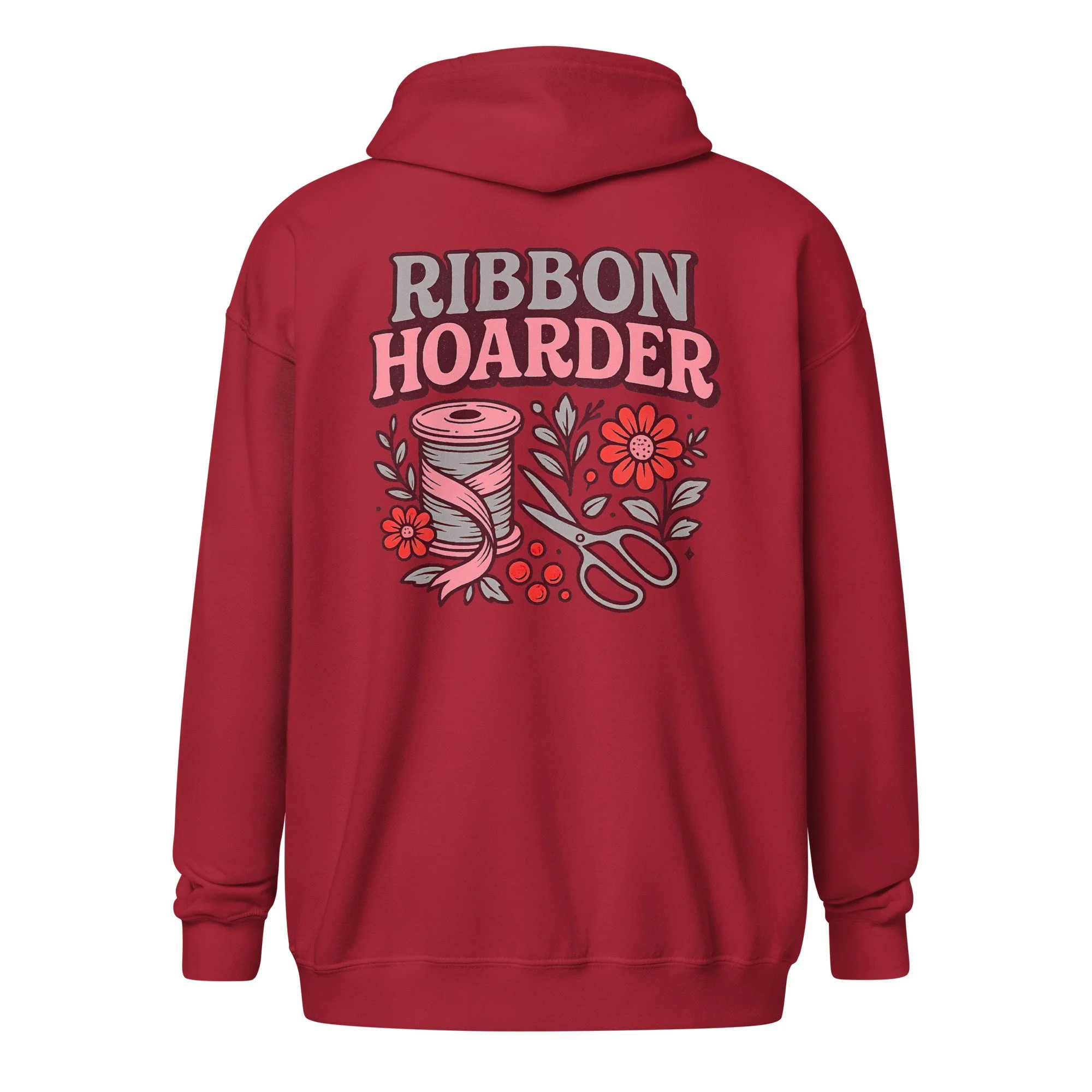Ribbon Hoarders Hoodie - Red Zip Up