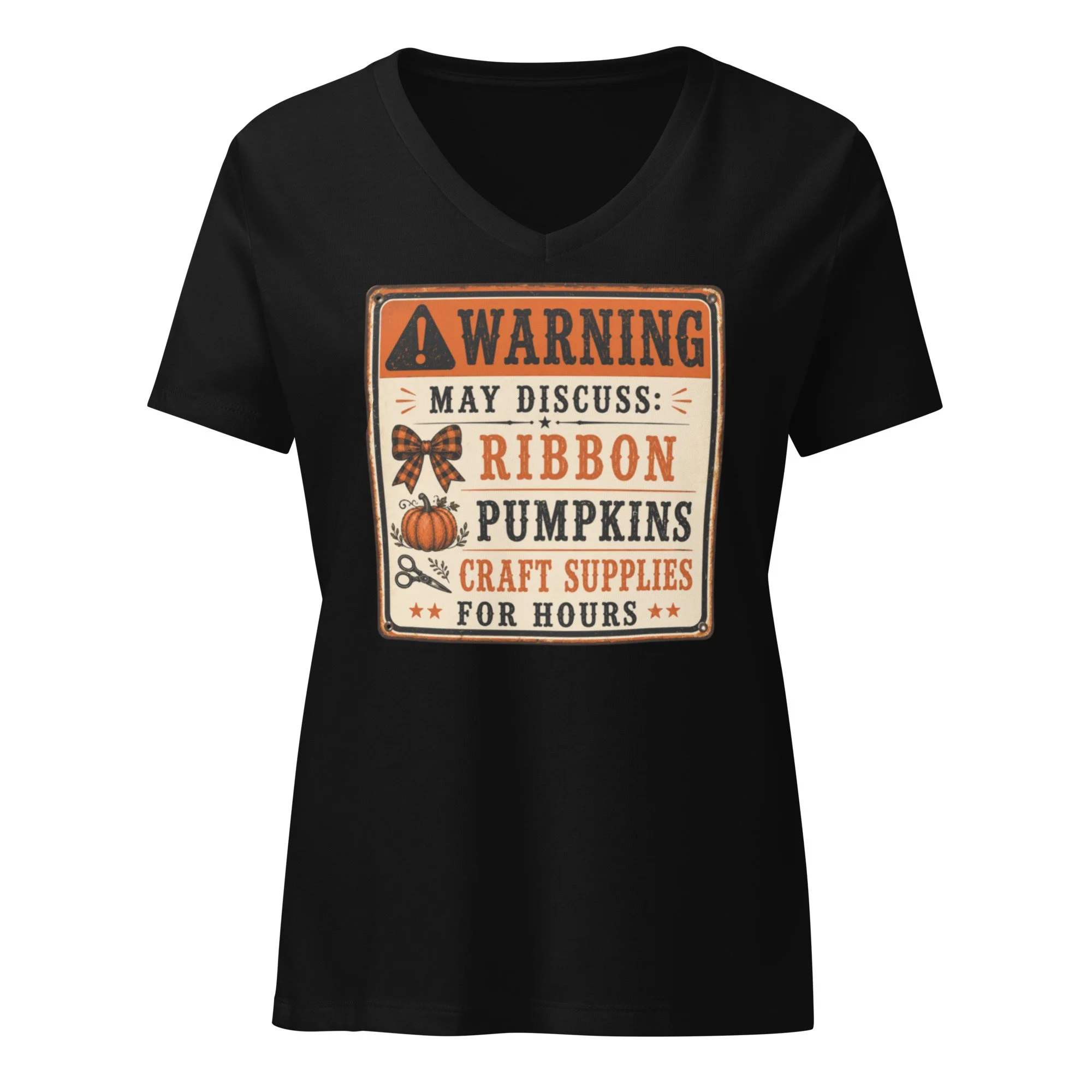 Warning Sign V Neck Tee