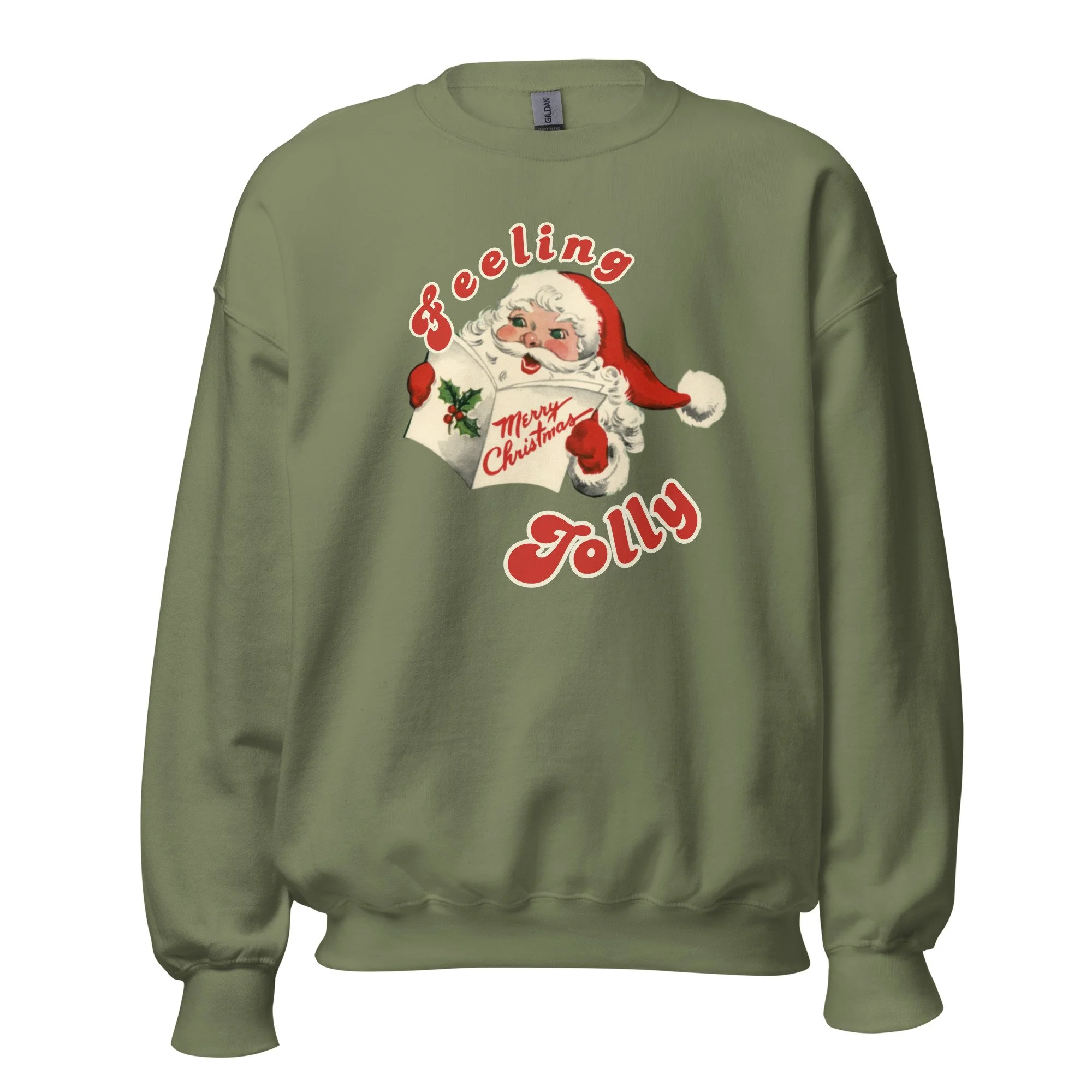 Feelin' Jolly Vintage Santa Crewneck Sweatshirt