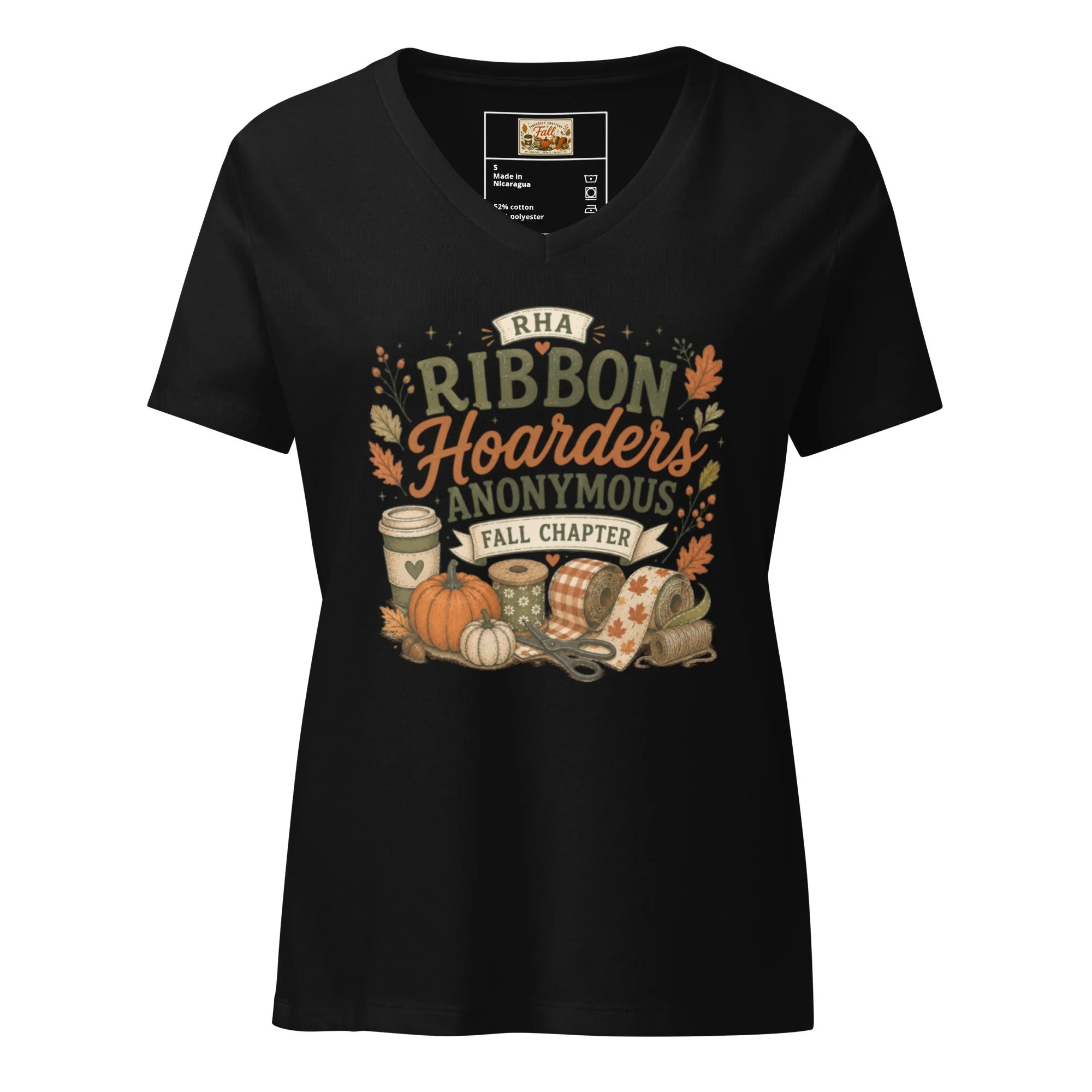 Ribbon Hoarders Anonymous - Fall Chapter | Women's Cotton V-Neck
