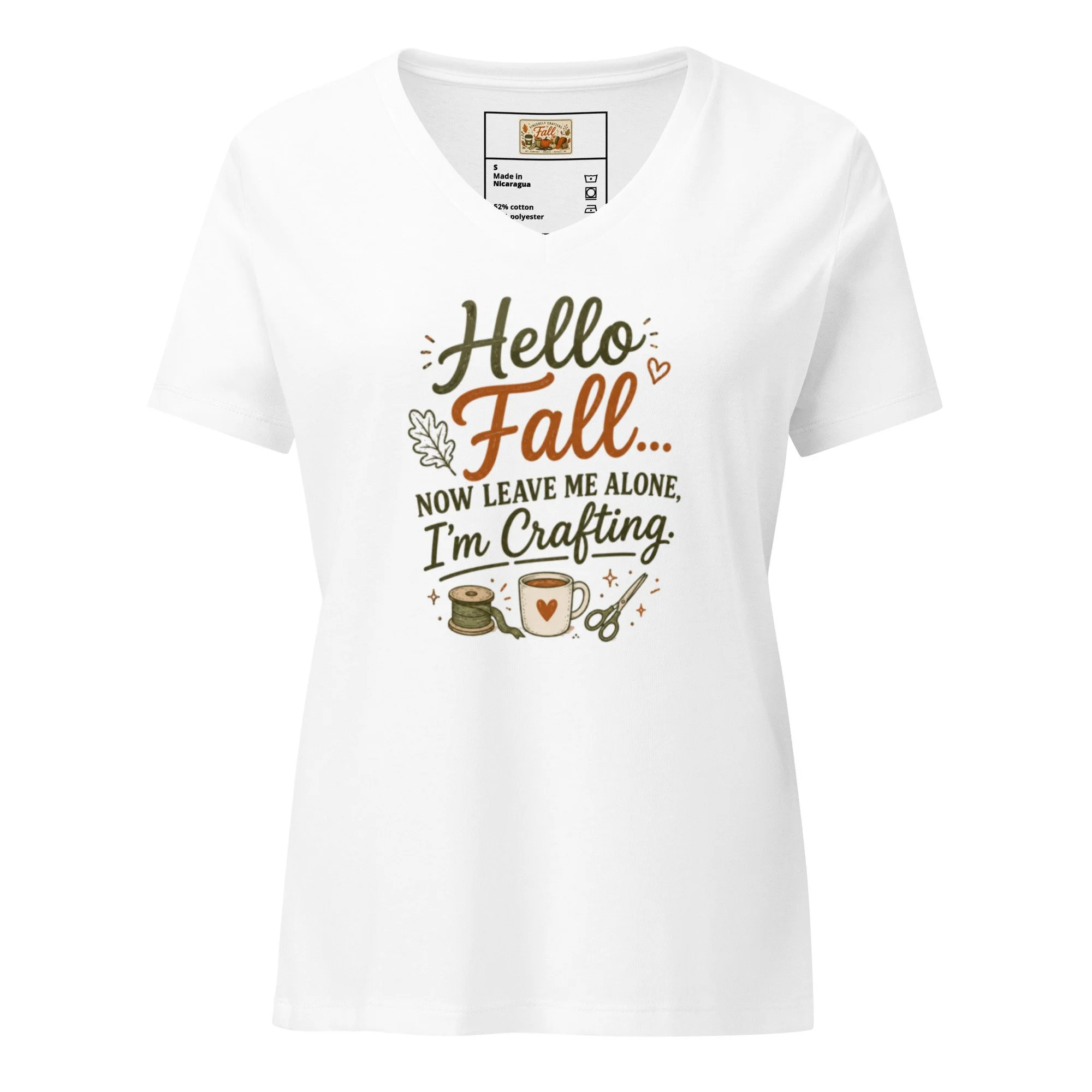 Hello Fall, Now Leave Me Alone... I'm Crafting | Women's Cotton V-Neck