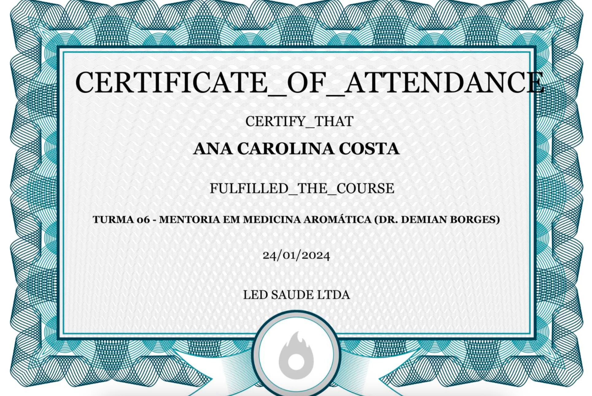 Aromatic Medicine Certification - Brasil