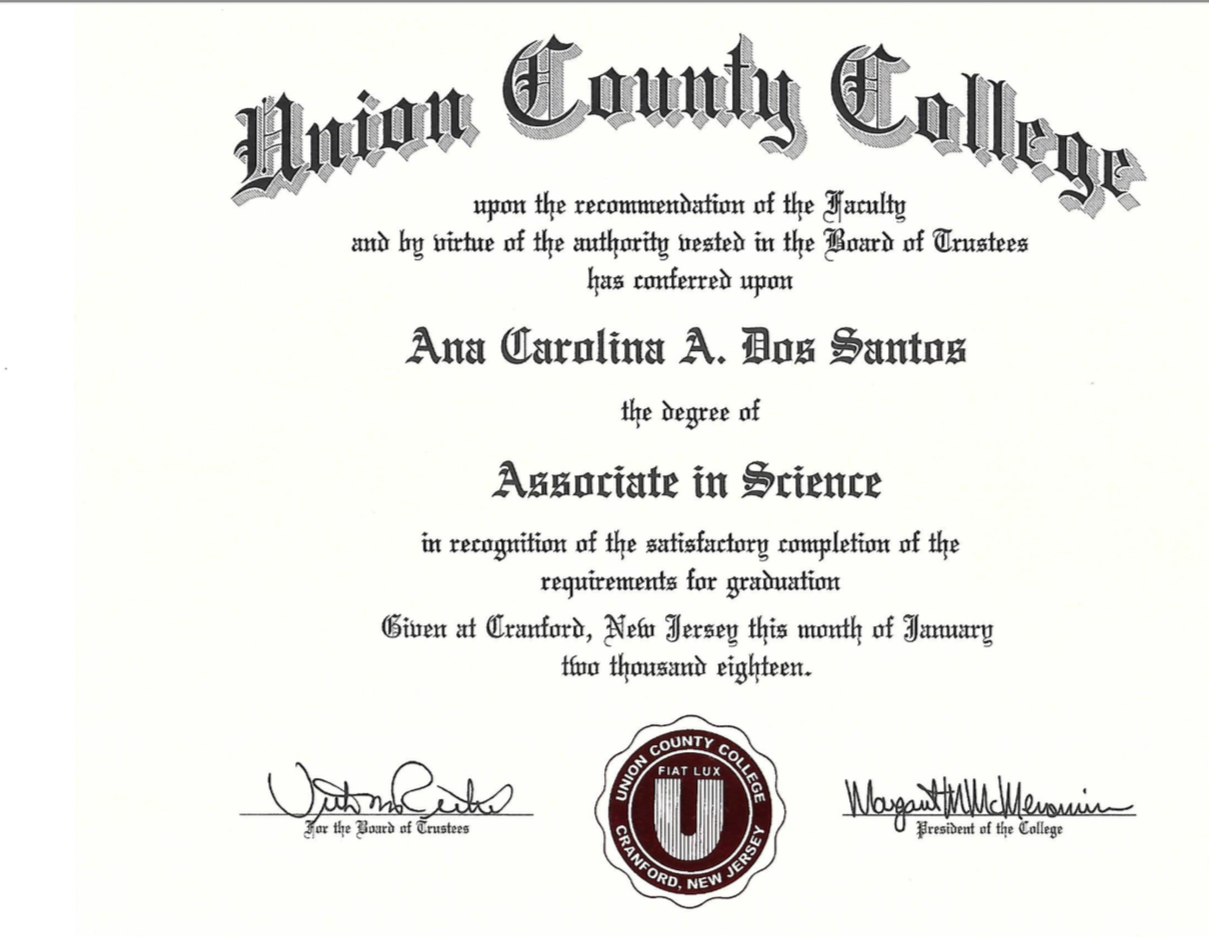 Associates in Science - UCC NJ