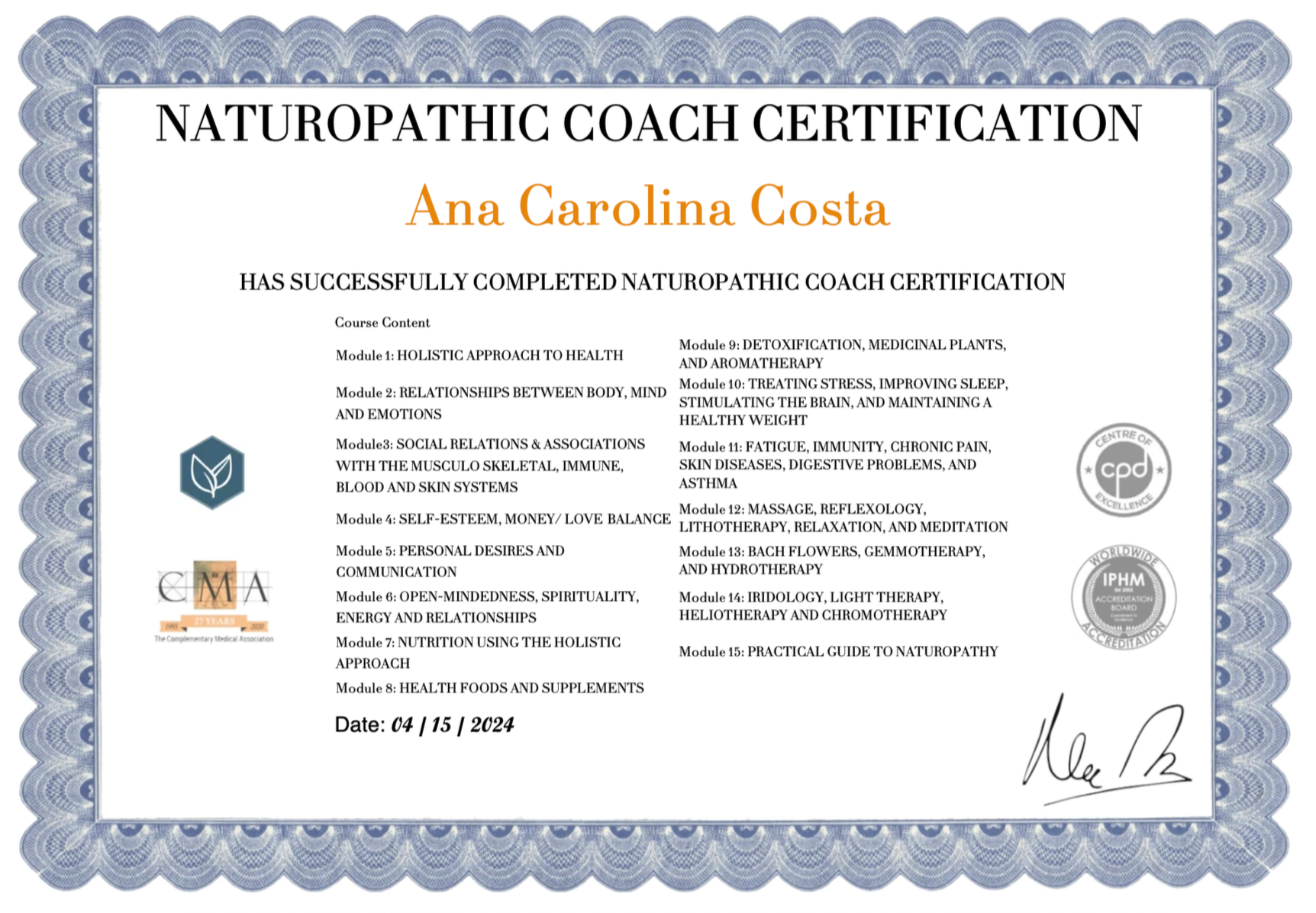 Naturopathy Coach Certification