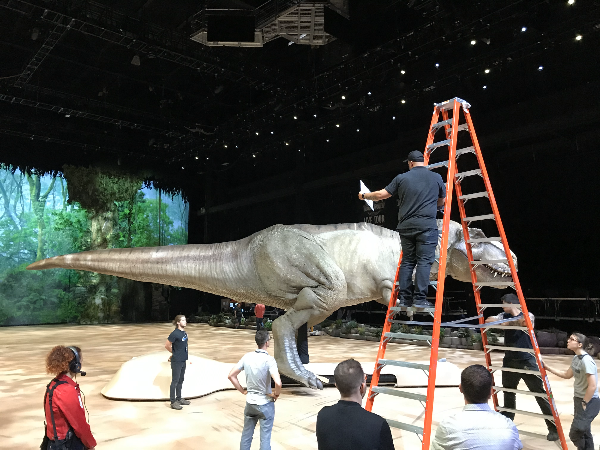In Orlando Florida giving notes on Trex for the Jurassic World Live Tour 2019