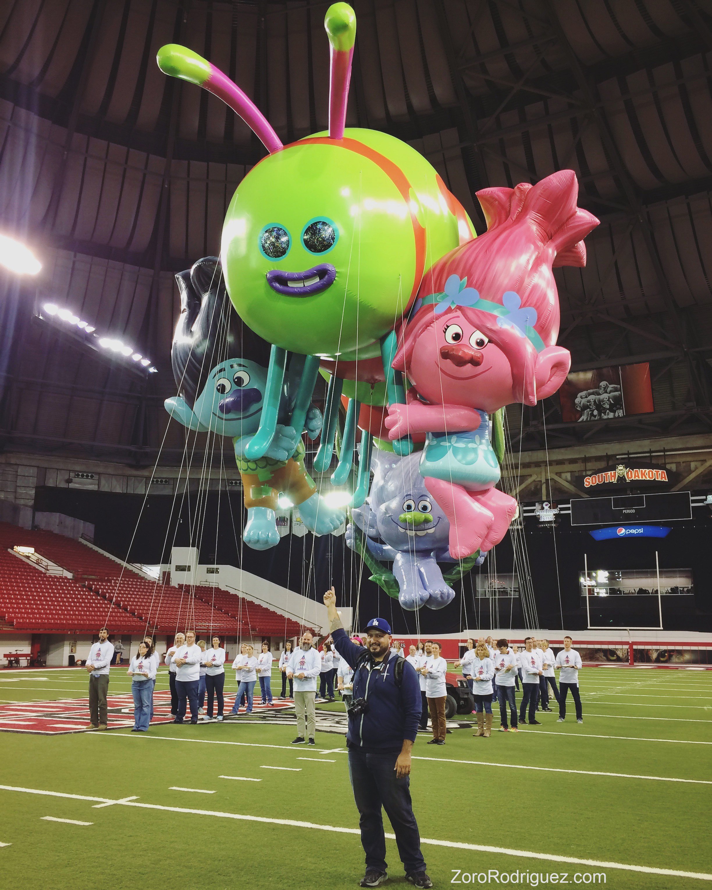 Working on the Trolls balloon for the Macy's Thanksgiving Day Parade 2016