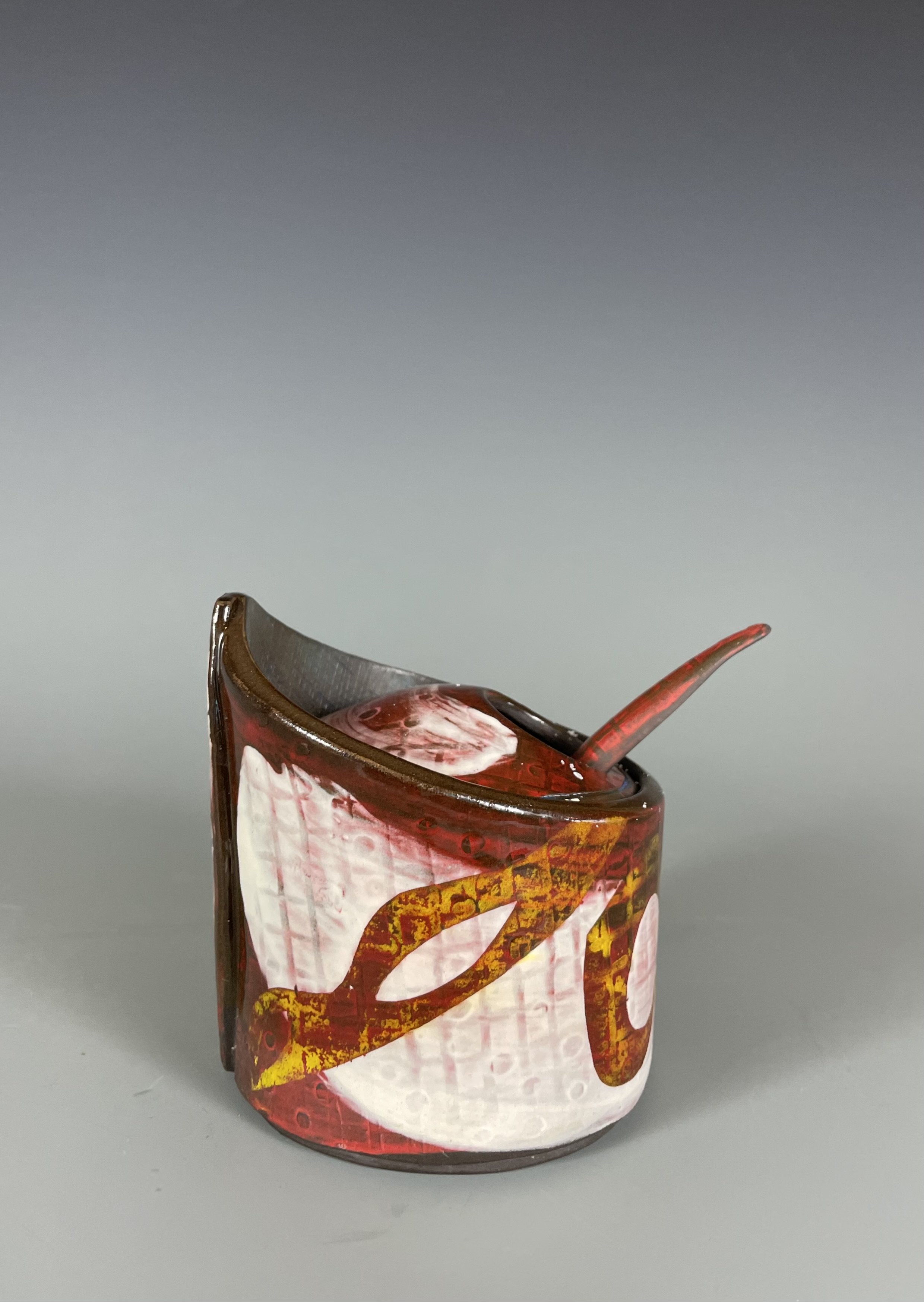 Salt Pot w/ Lid & Spoon