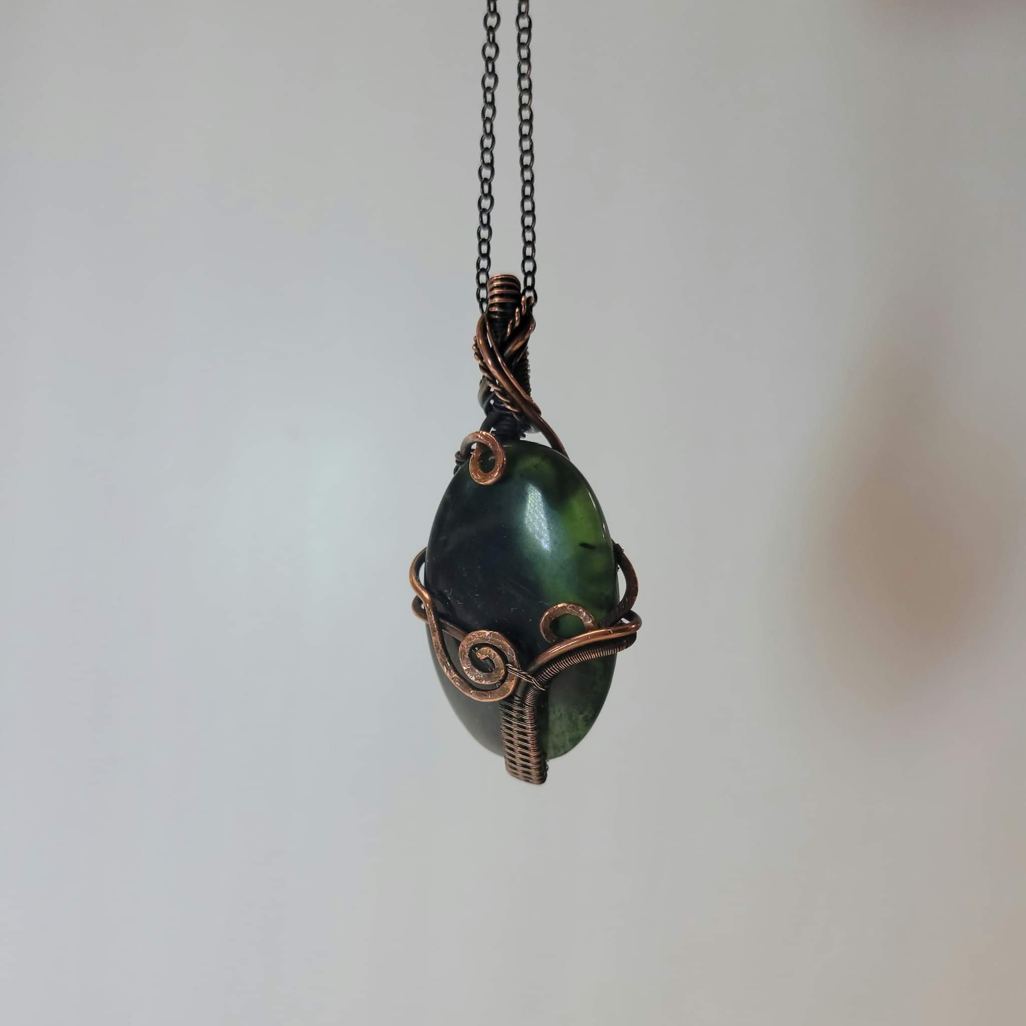 Dark Green Serpentine In Copper
