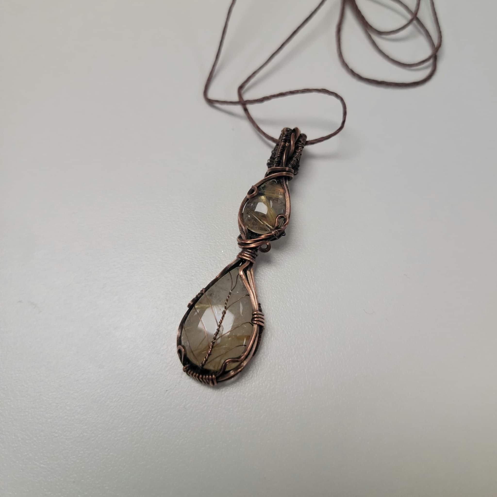 Gold Rutile Quartz in Copper