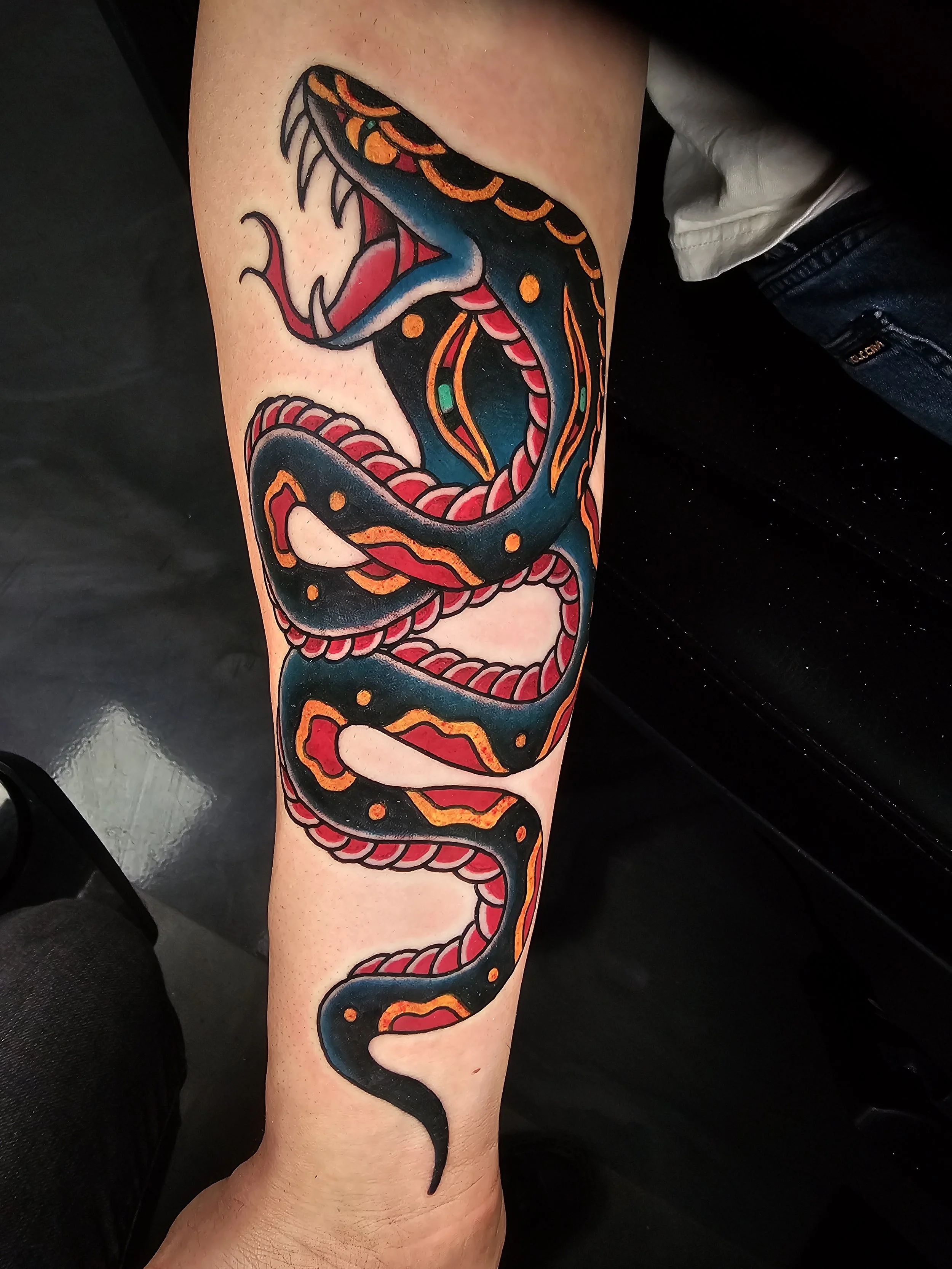 Neo Traditional Snake Tattoo