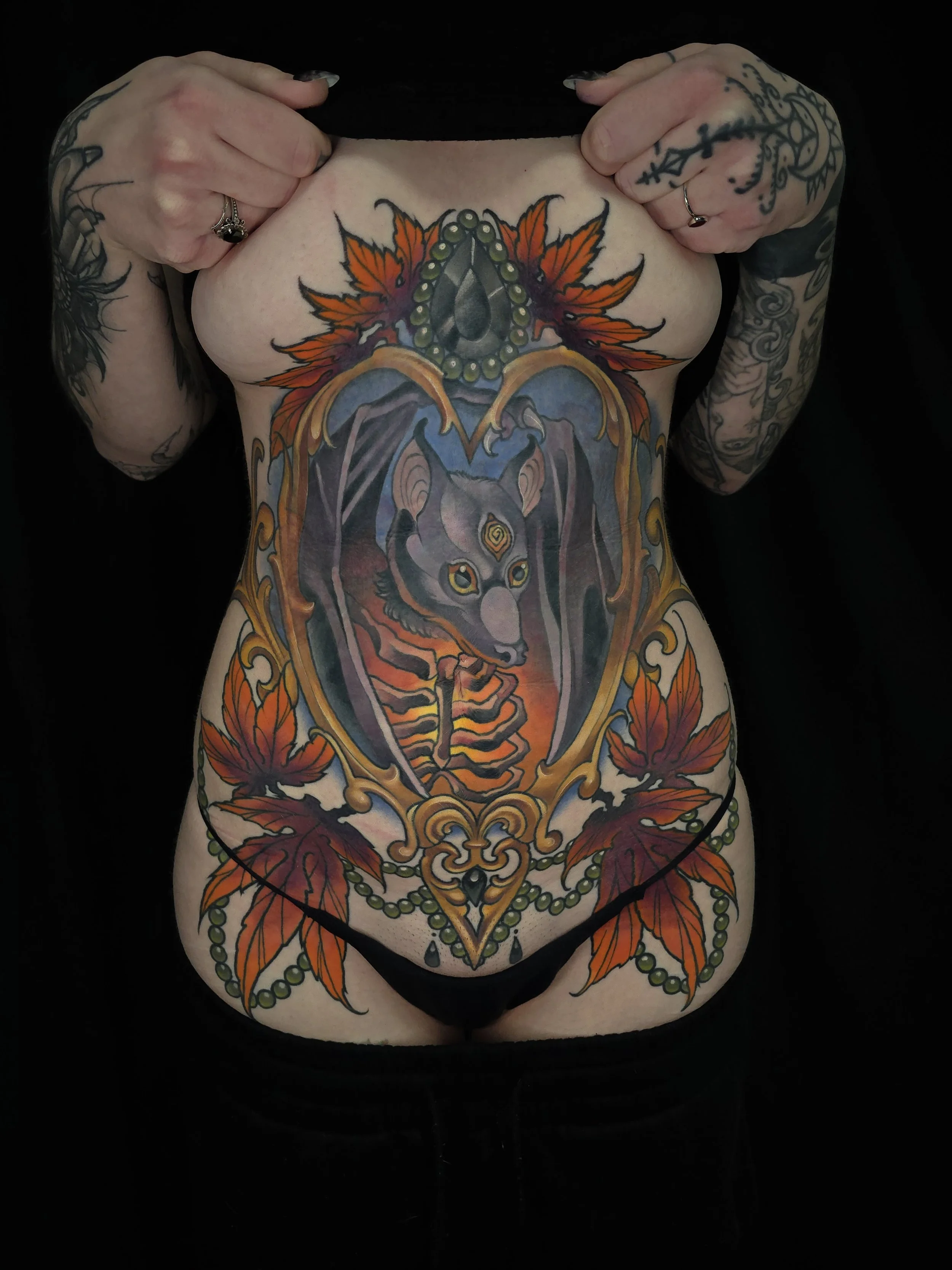 Full Torso Bat Tattoo